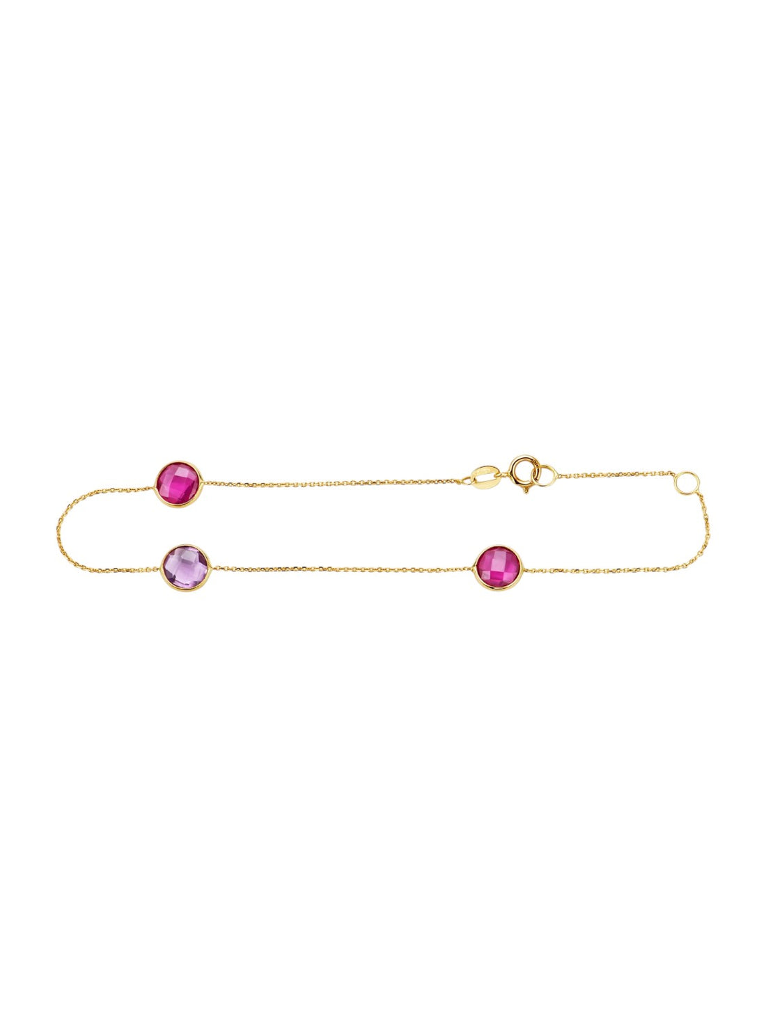 Armband aus 585 Gelbgold mit Rubin