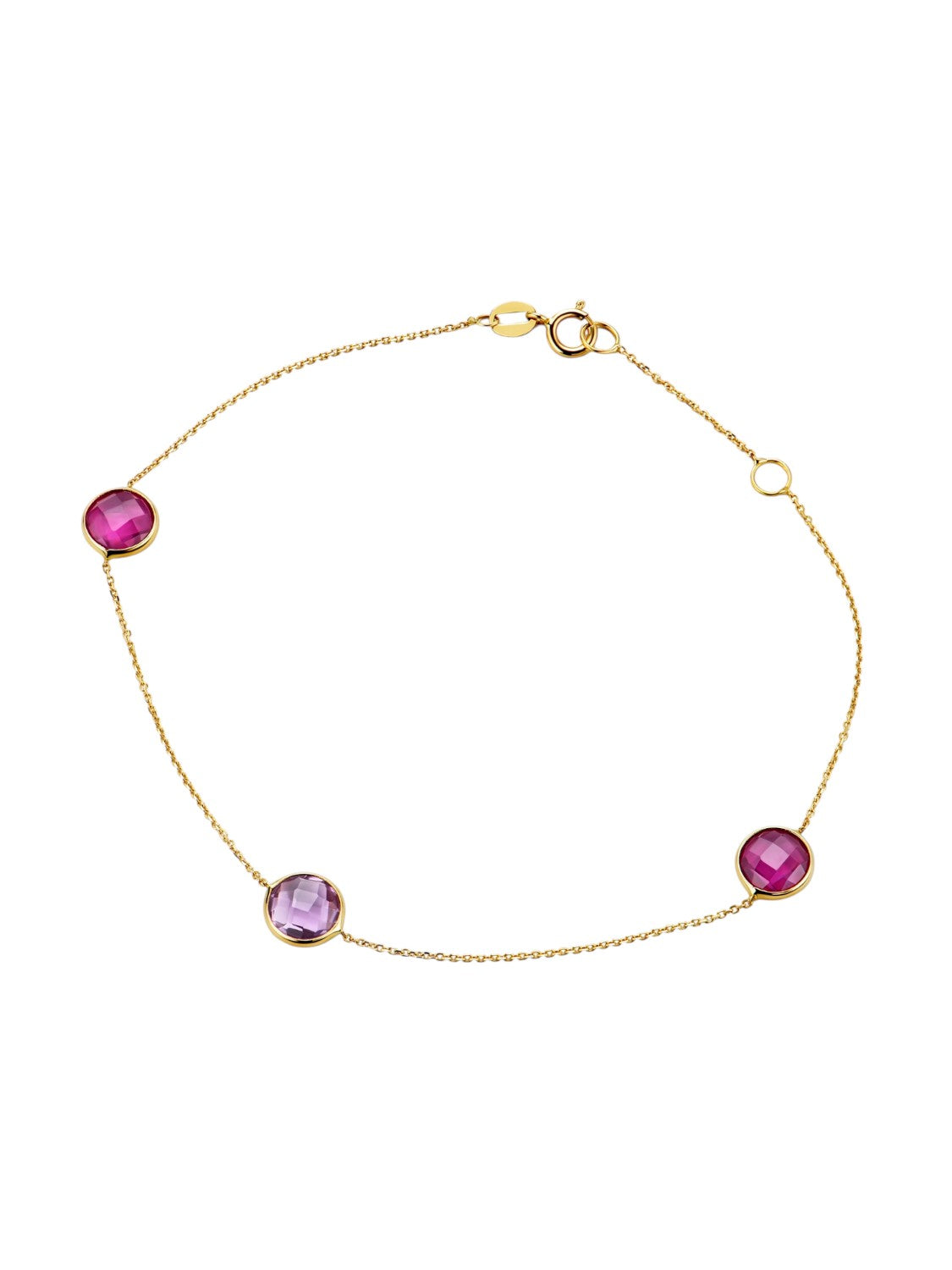 Armband aus 585 Gelbgold mit Rubin