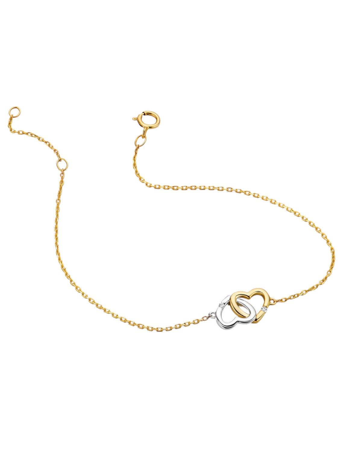 Armband aus 375 Gelbgold mit 0.02 Karat Diamant