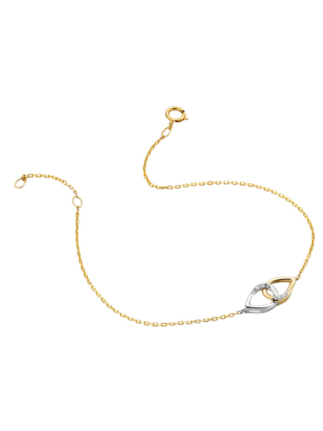 Armband aus 375 Gelbgold mit 0.02 Karat Diamant