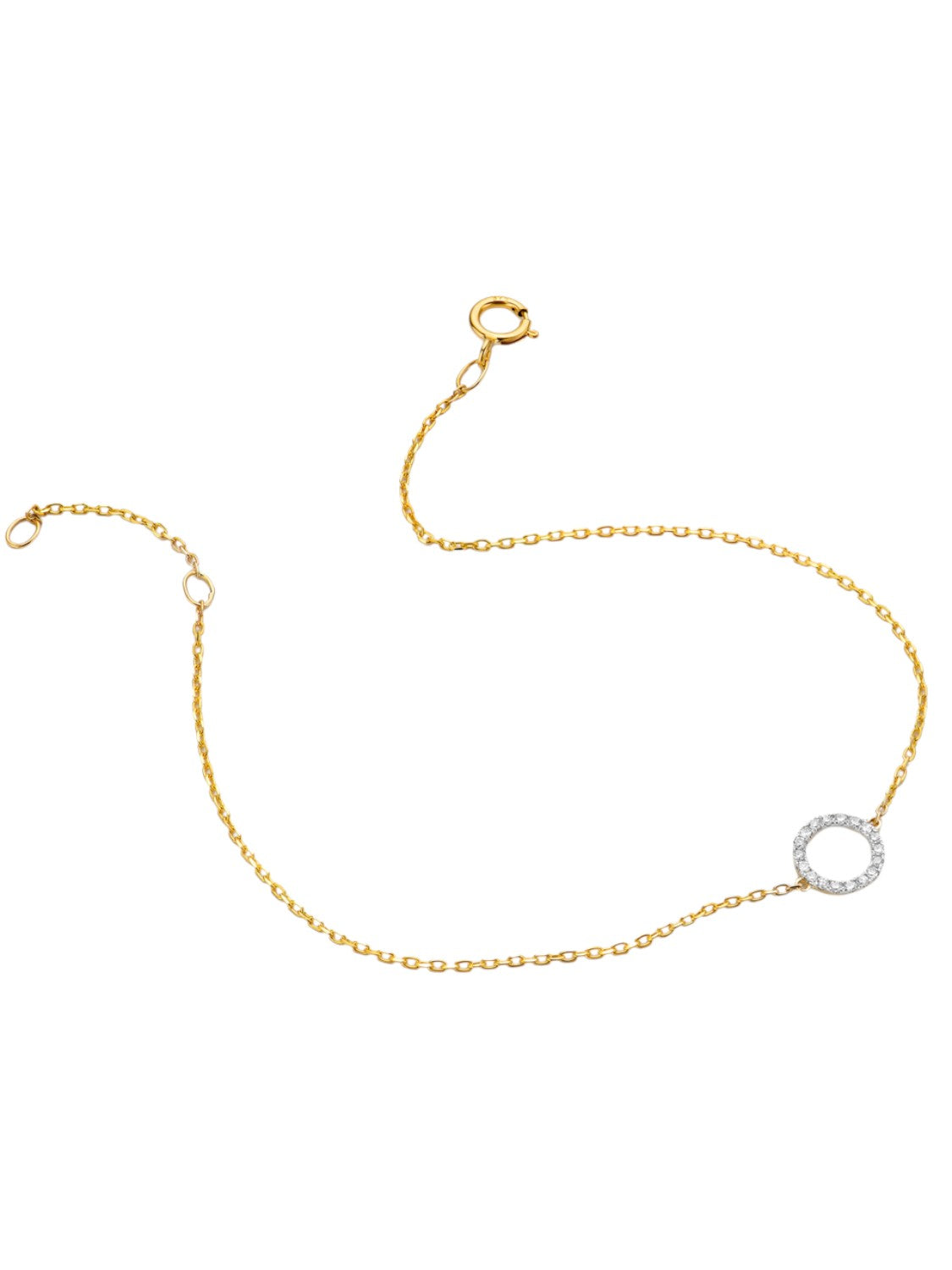 Armband aus 375 Gelbgold mit 0.06 Karat Diamant