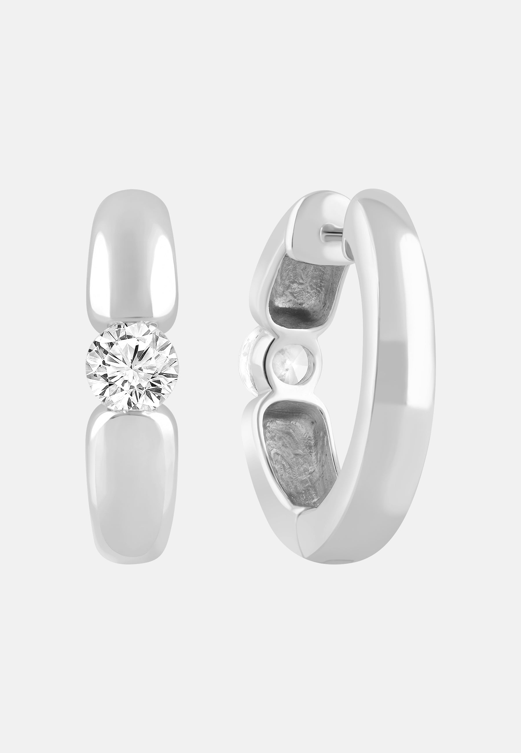Ohrringe aus 375 Weißgold mit Lab Grown Diamant