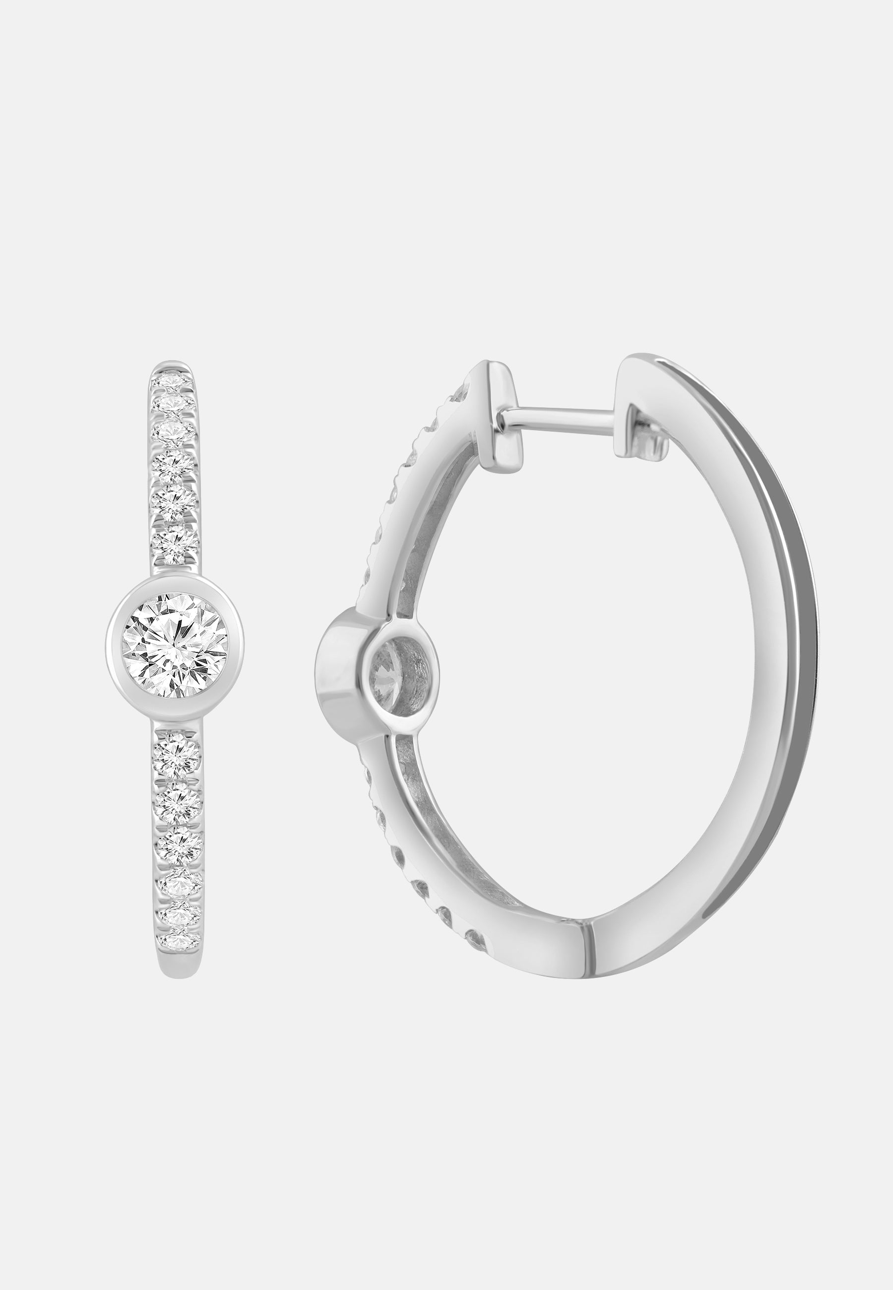 Ohrringe aus 375 Weißgold mit Lab Grown Diamant