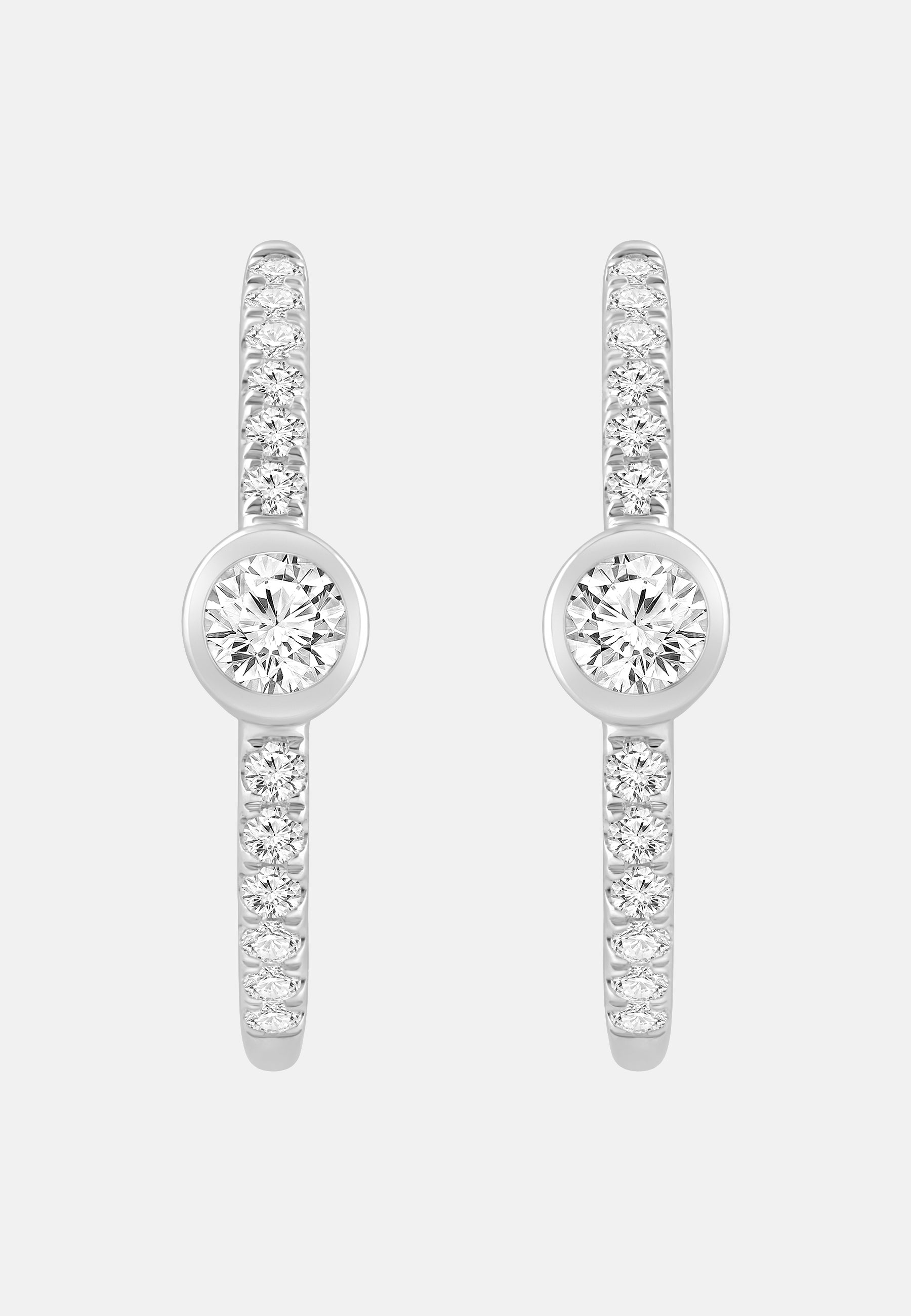 Ohrringe aus 375 Weißgold mit Lab Grown Diamant