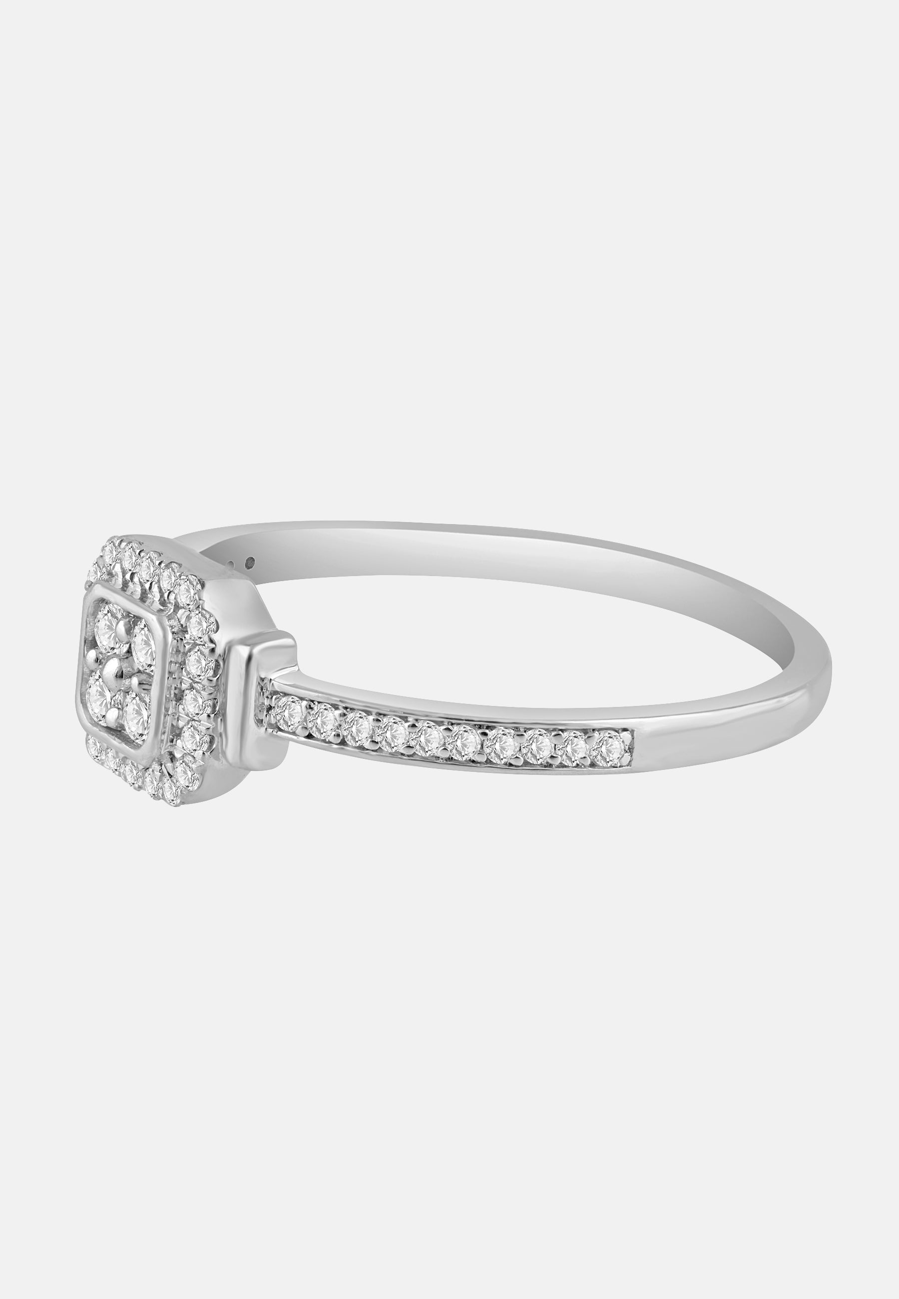Ring aus 375 Weißgold mit Diamant