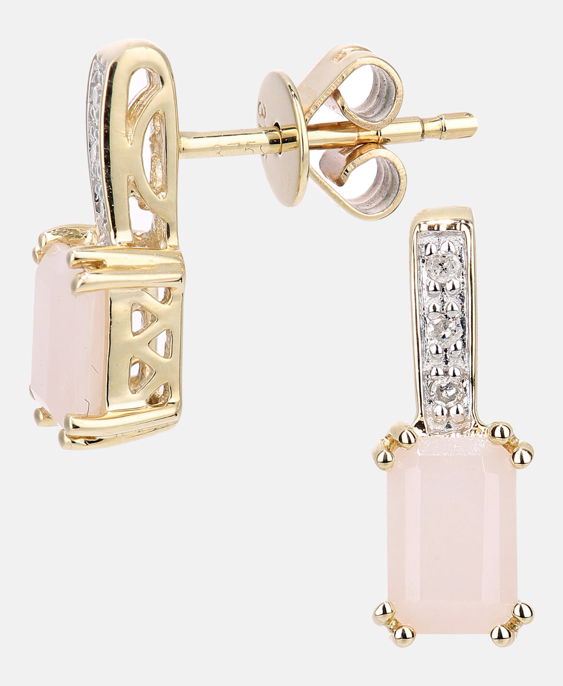 Ohrhänger aus 375 Gelbgold mit Diamant mit Opal