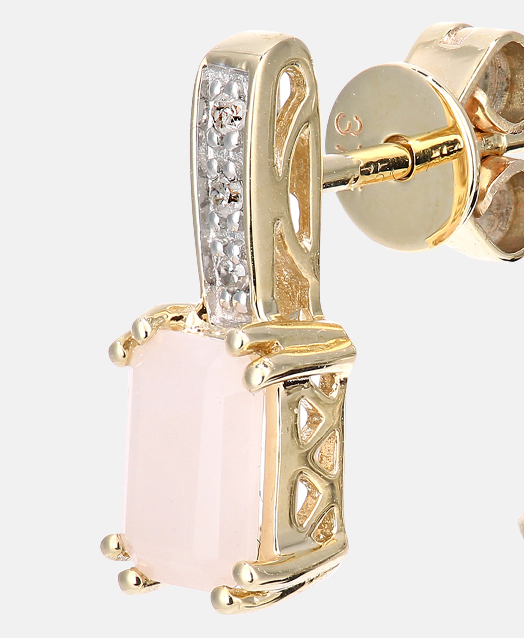 Ohrhänger aus 375 Gelbgold mit Diamant mit Opal