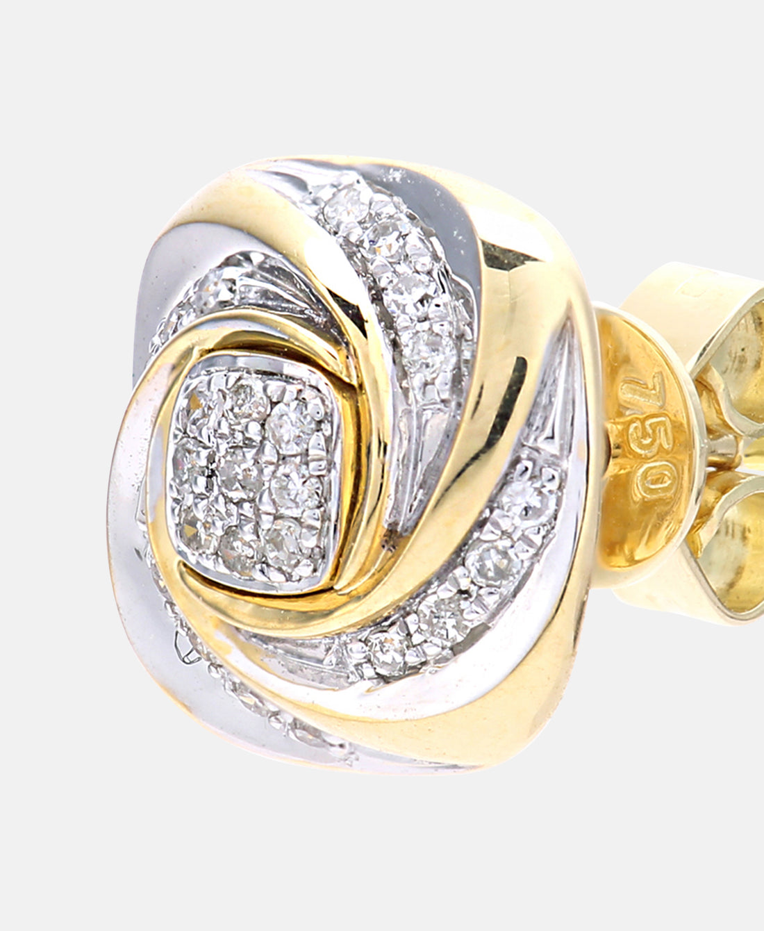 Ohrstecker aus 750 Gelbgold mit Diamant gedreht