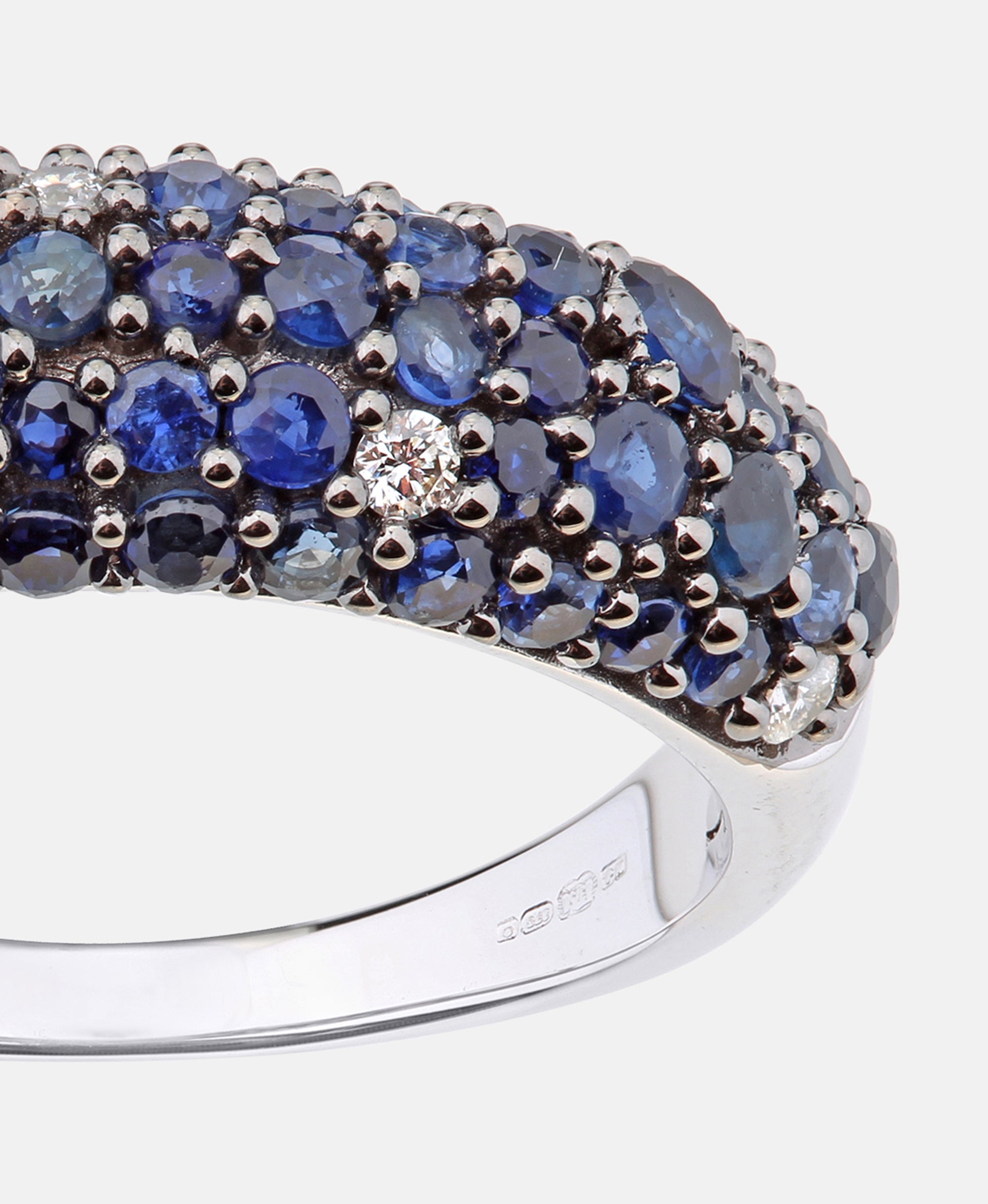 Eternity-Ring aus 375 Weißgold mit Diamant mit Saphir