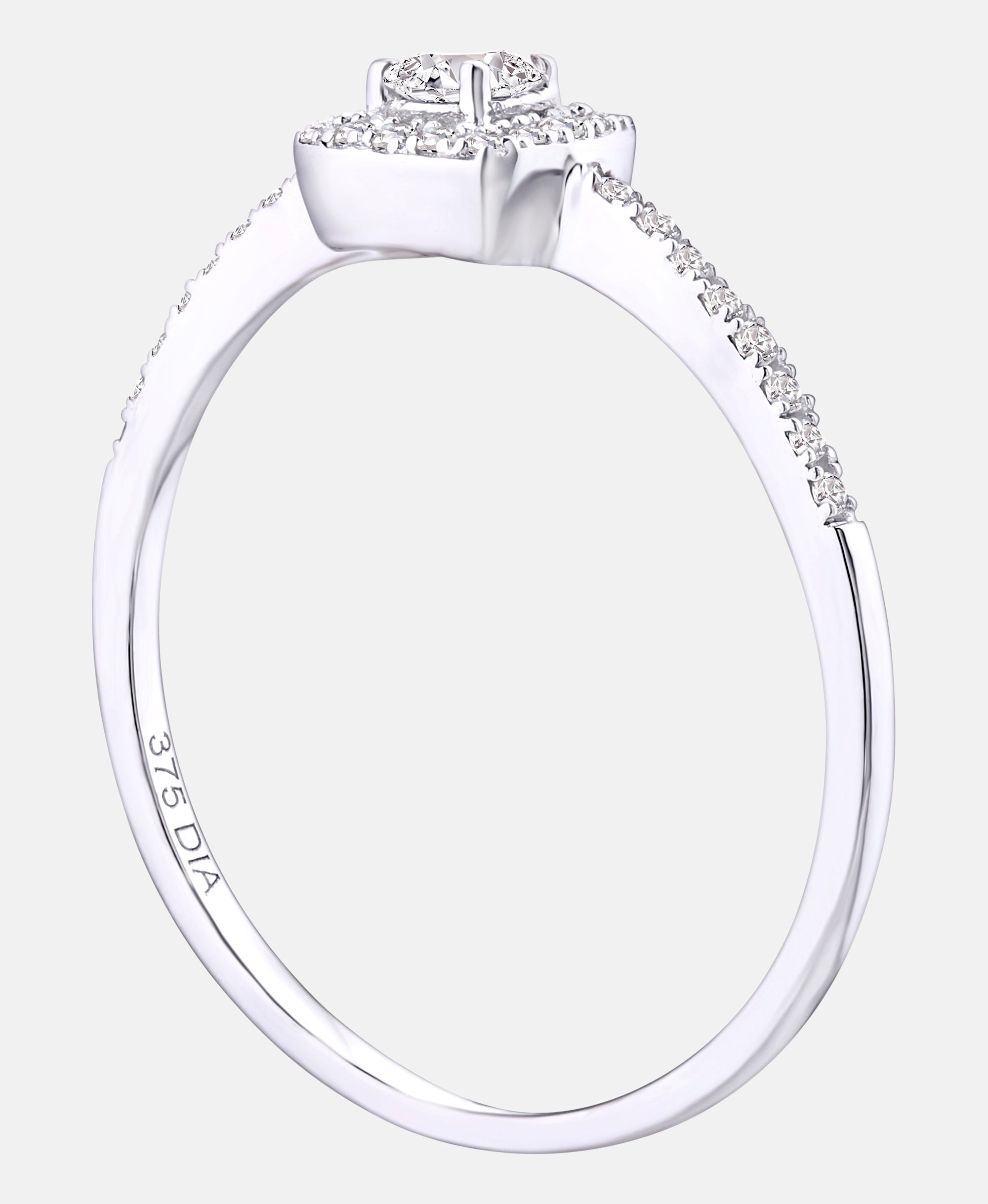 Verlobungsring aus 375 Weißgold mit Diamant