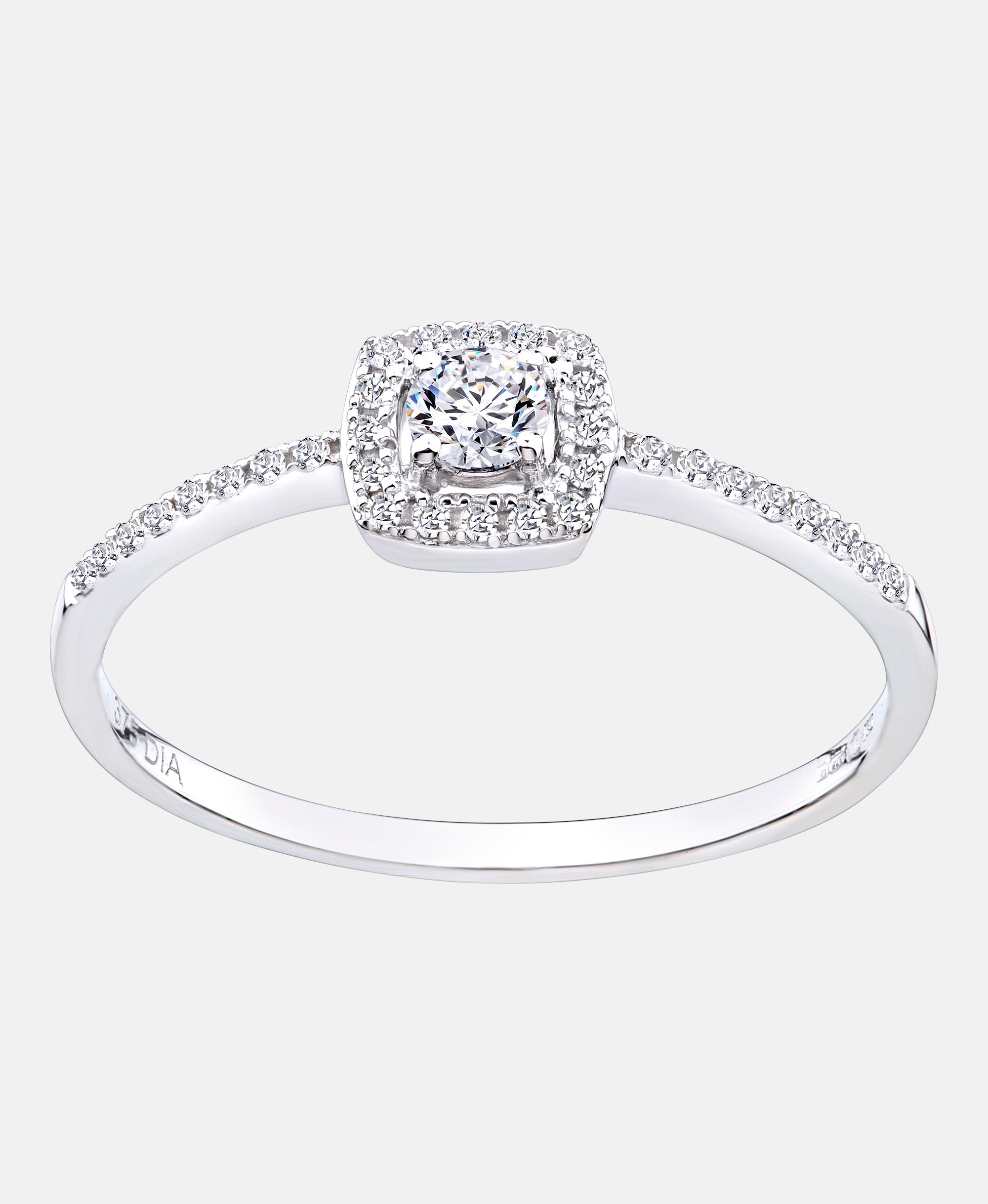 Verlobungsring aus 375 Weißgold mit Diamant