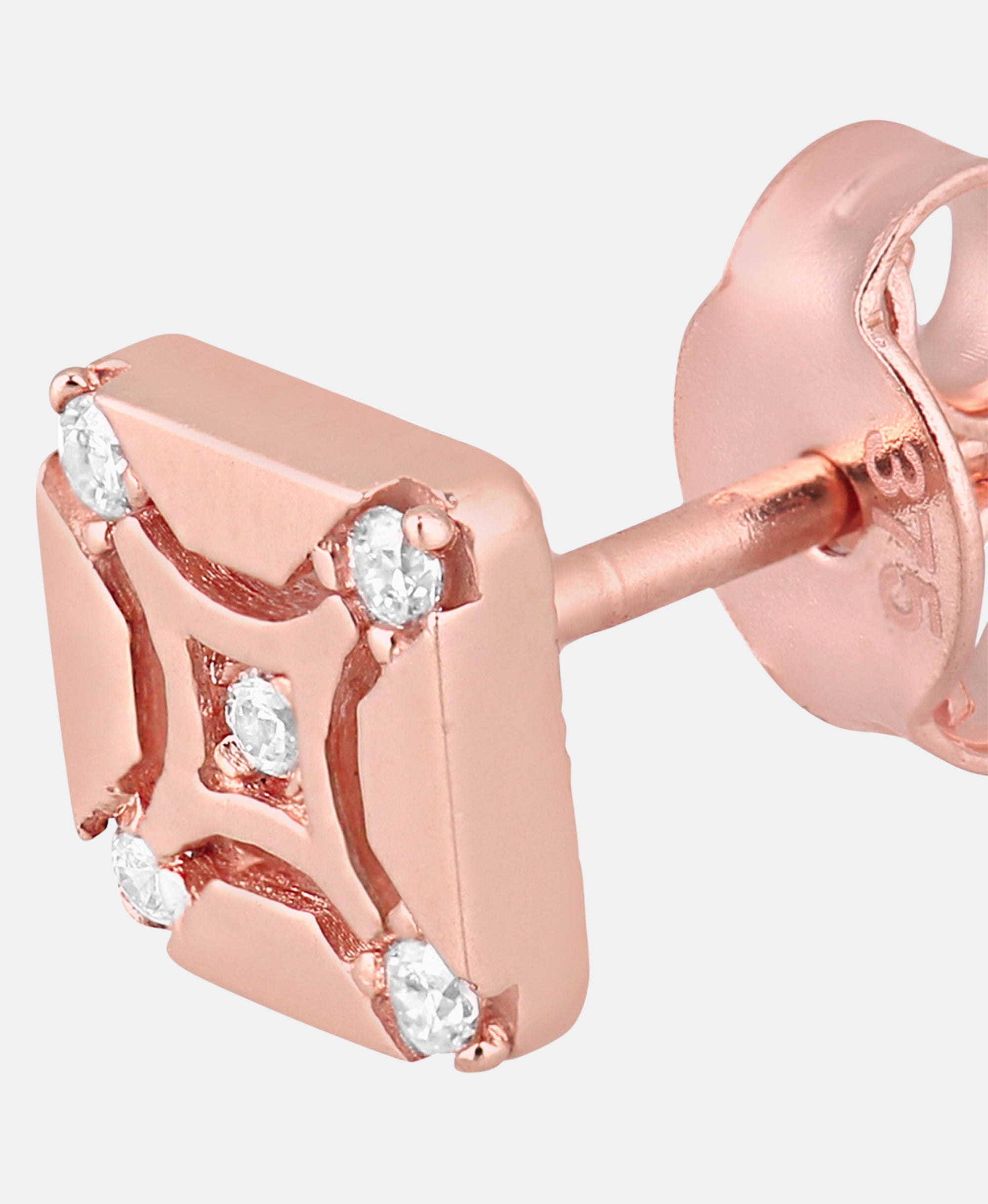 Ohrstecker aus 375 Roségold mit Zirkonia in Roségold