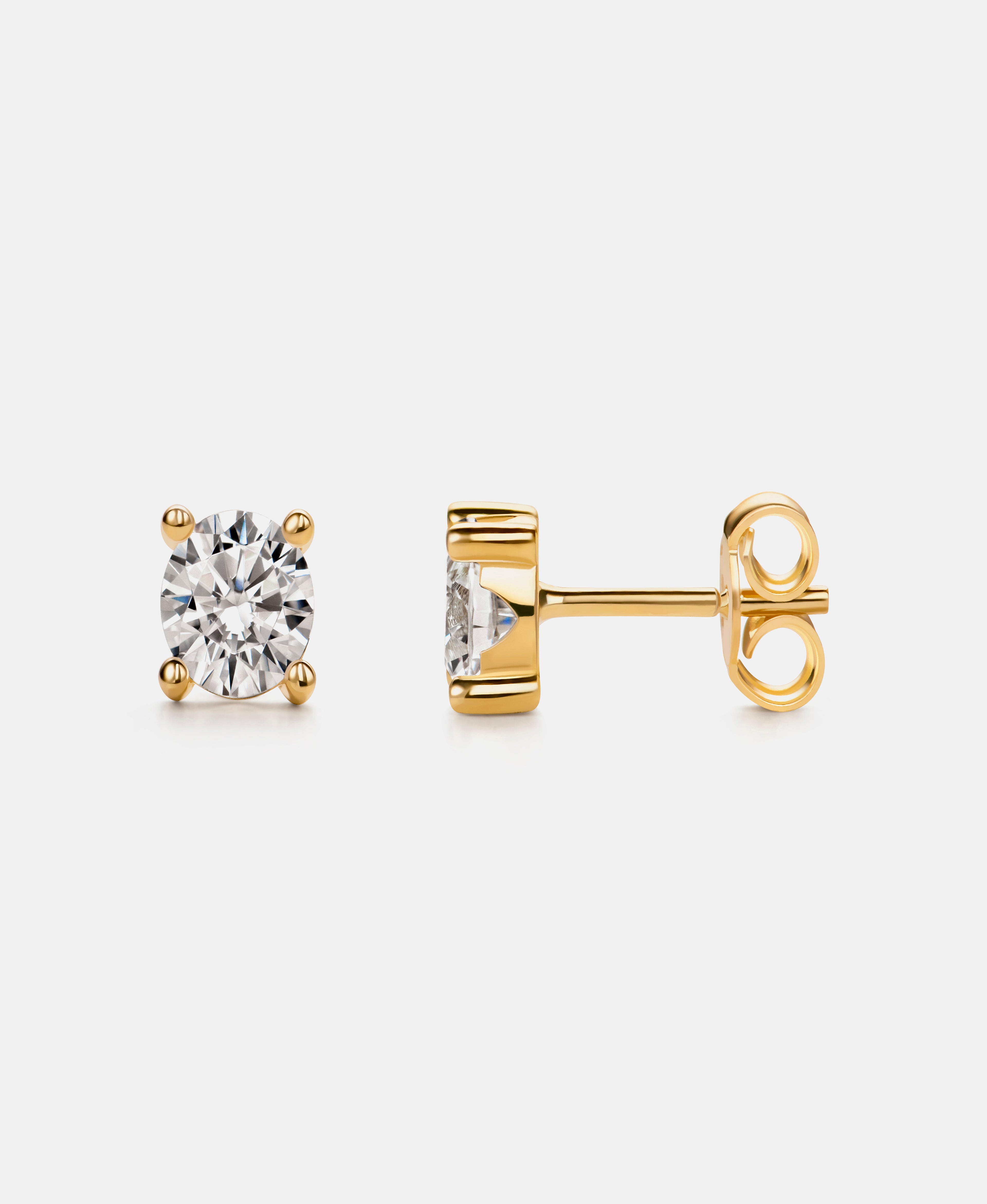 Stud earrings in 585 (14K) Yellow Gold with Cubic Zirconia