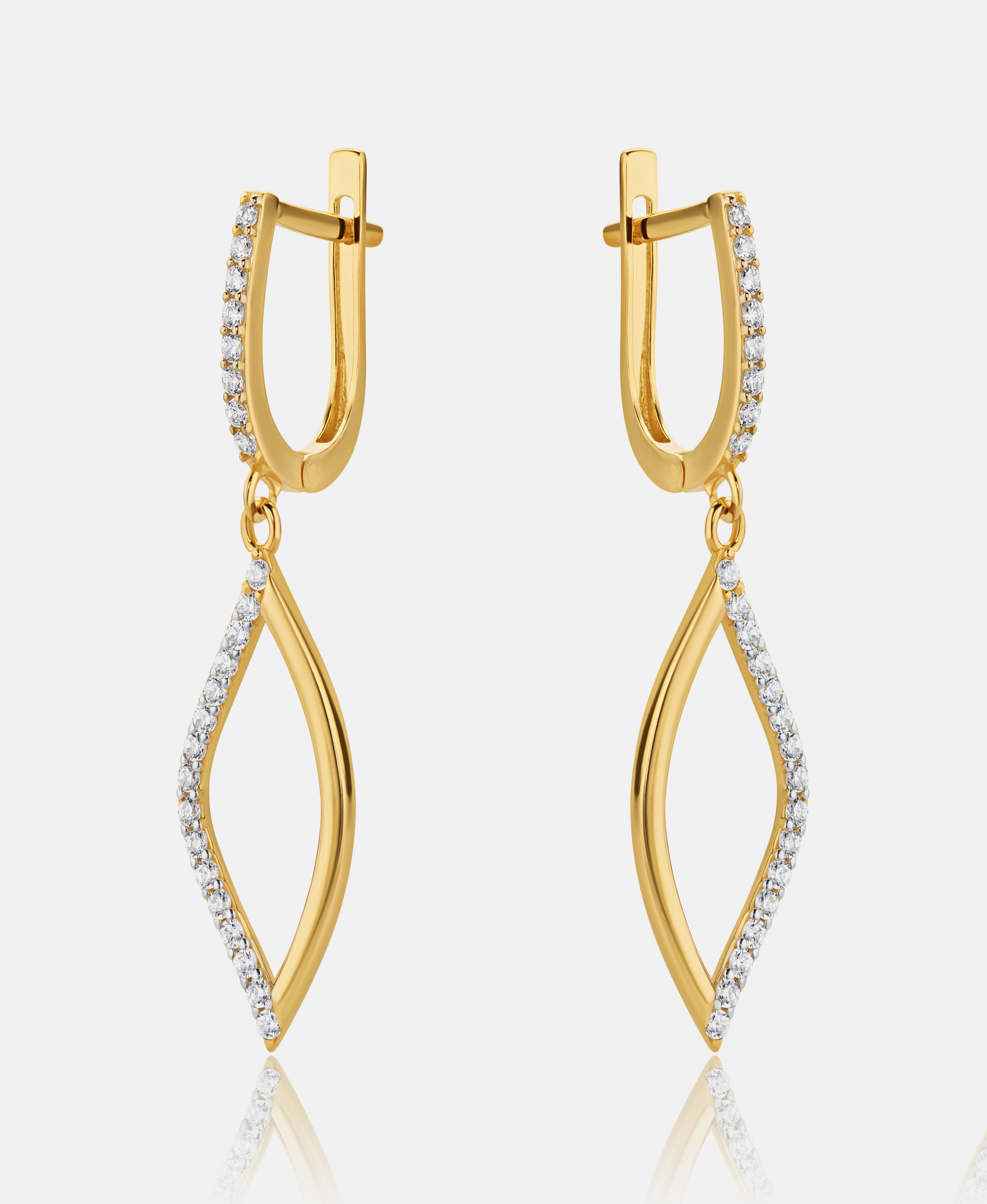 Earrings in 585 (14K) Yellow Gold with Cubic Zirconia