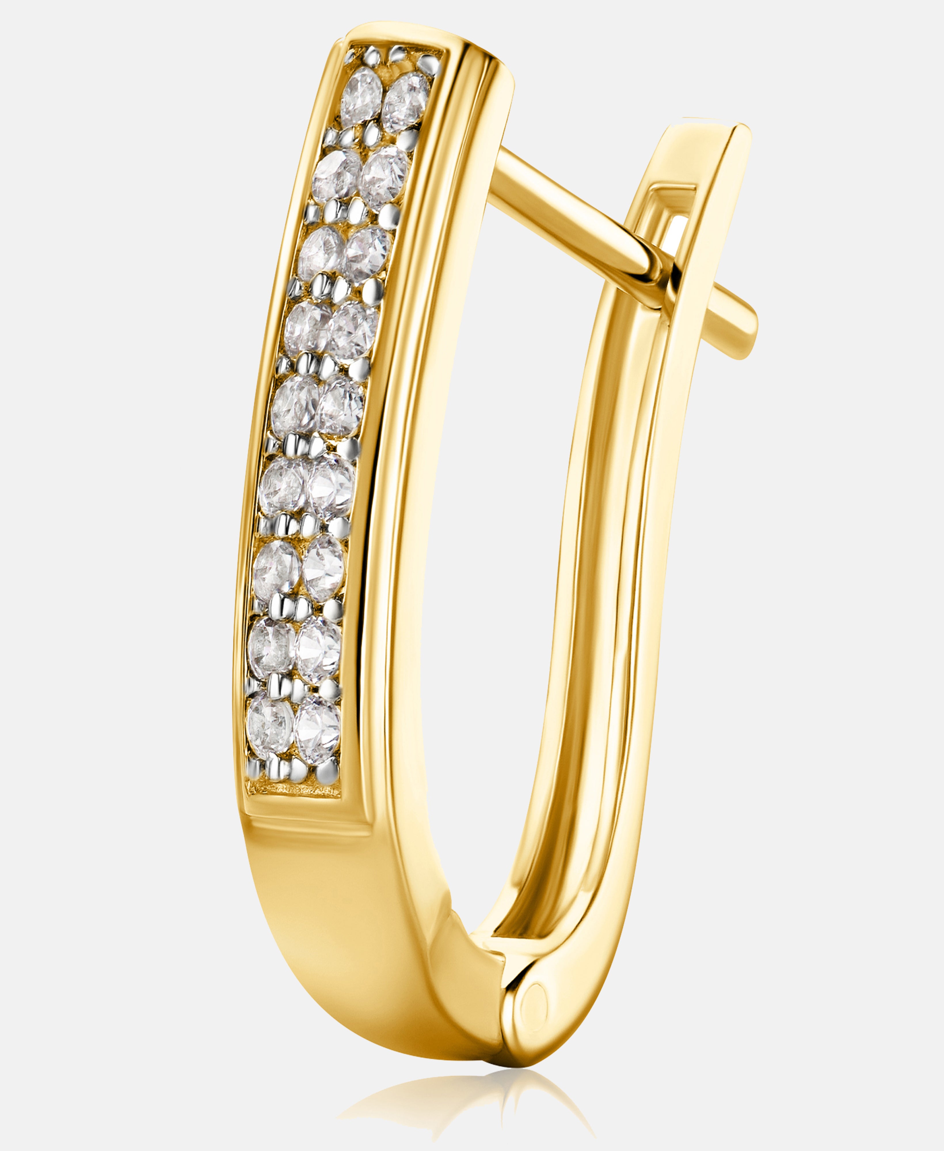 Hoop earrings in 585 (14K) Yellow Gold with Cubic Zirconia