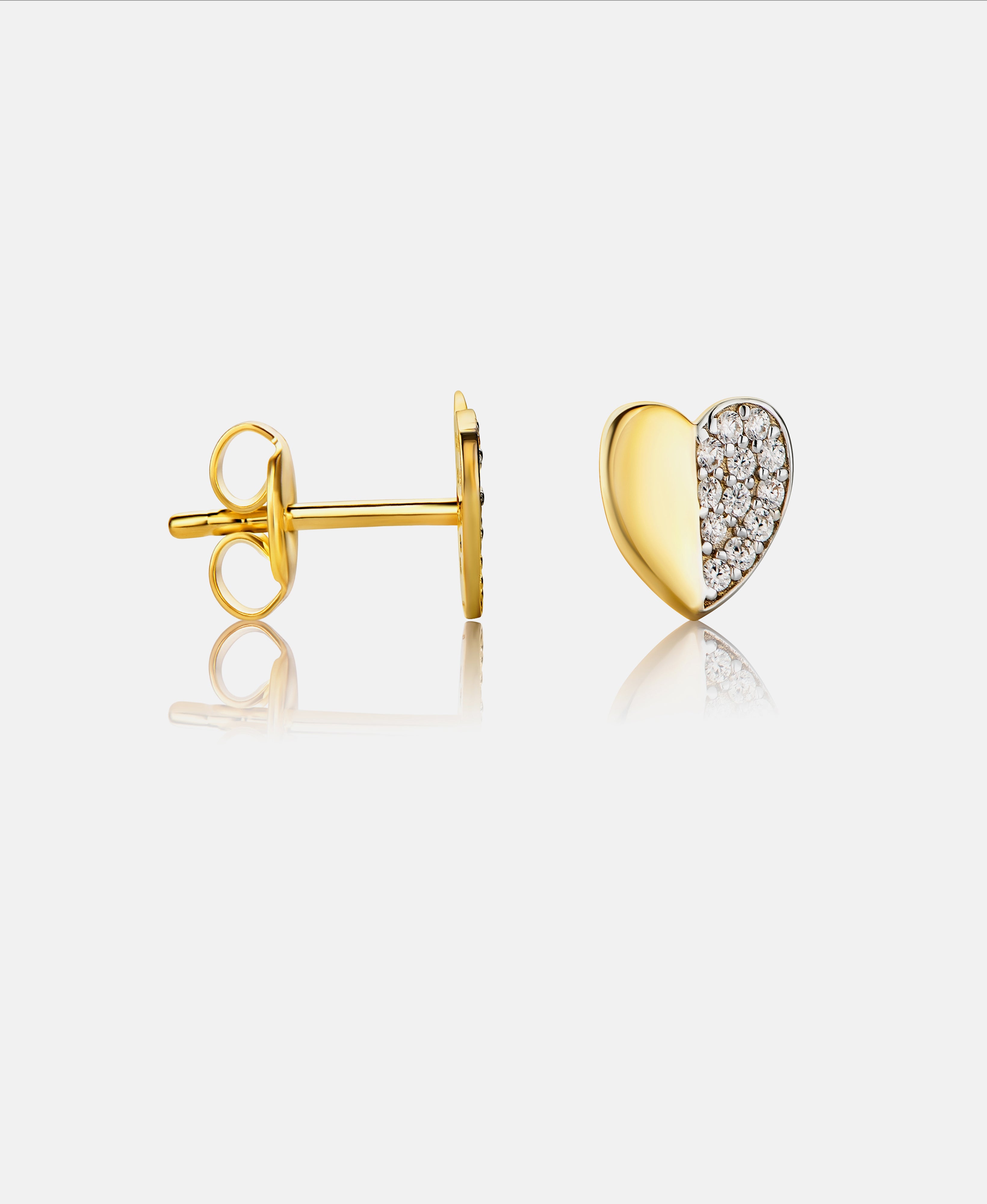 Stud earrings in 585 (14K) Yellow Gold with Cubic Zirconia