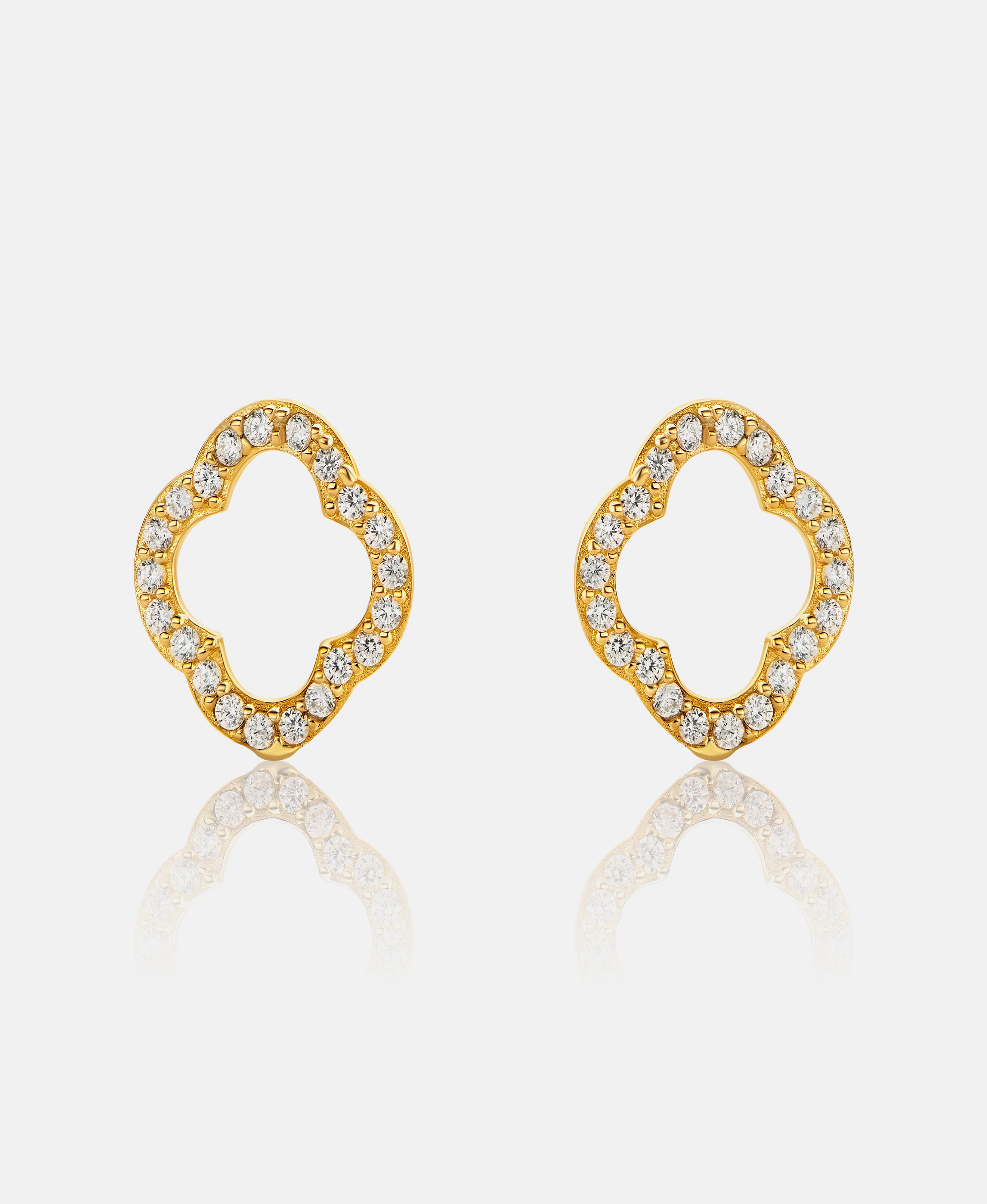 Stud earrings in 585 (14K) Yellow Gold with Cubic Zirconia