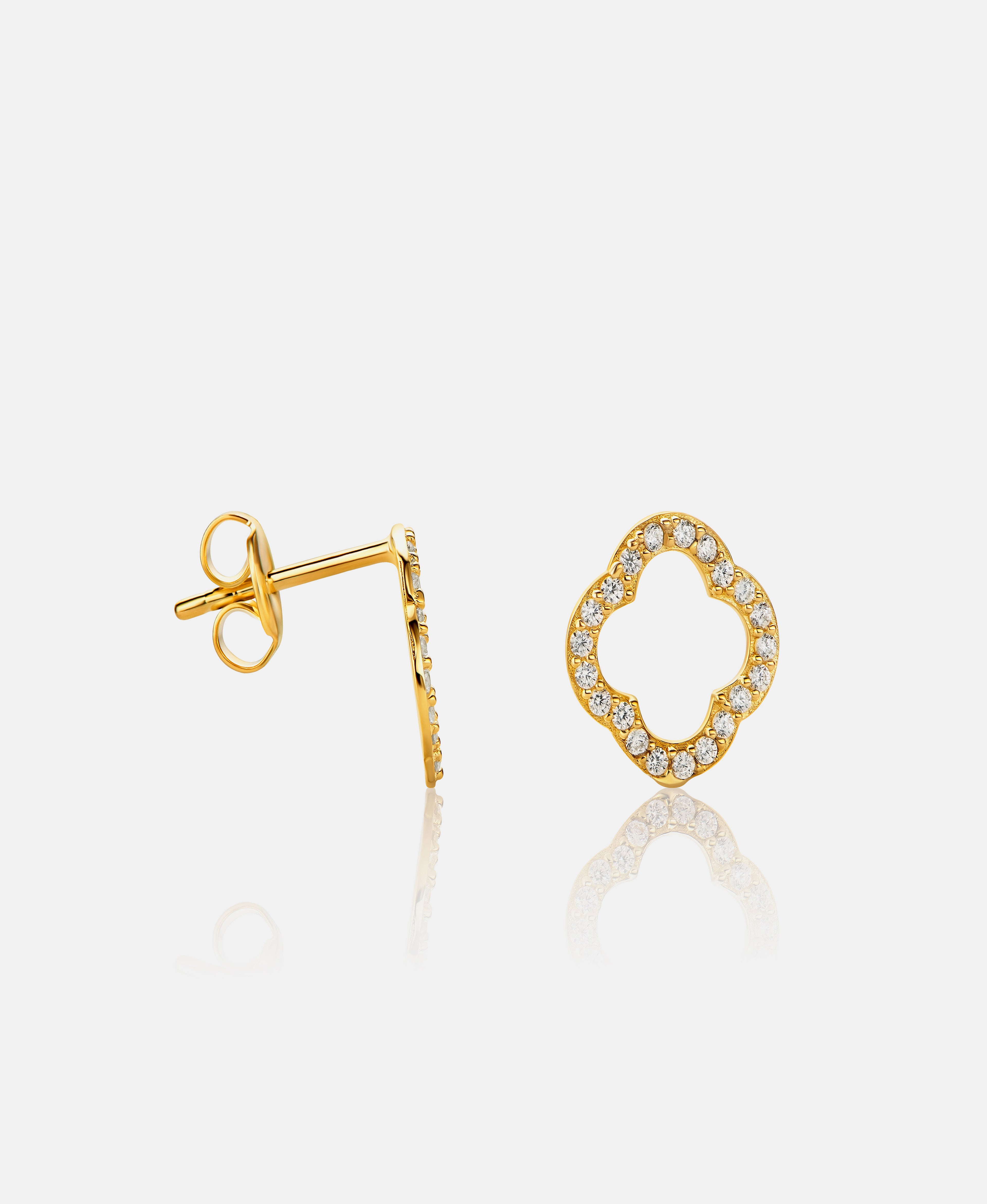 Stud earrings in 585 (14K) Yellow Gold with Cubic Zirconia
