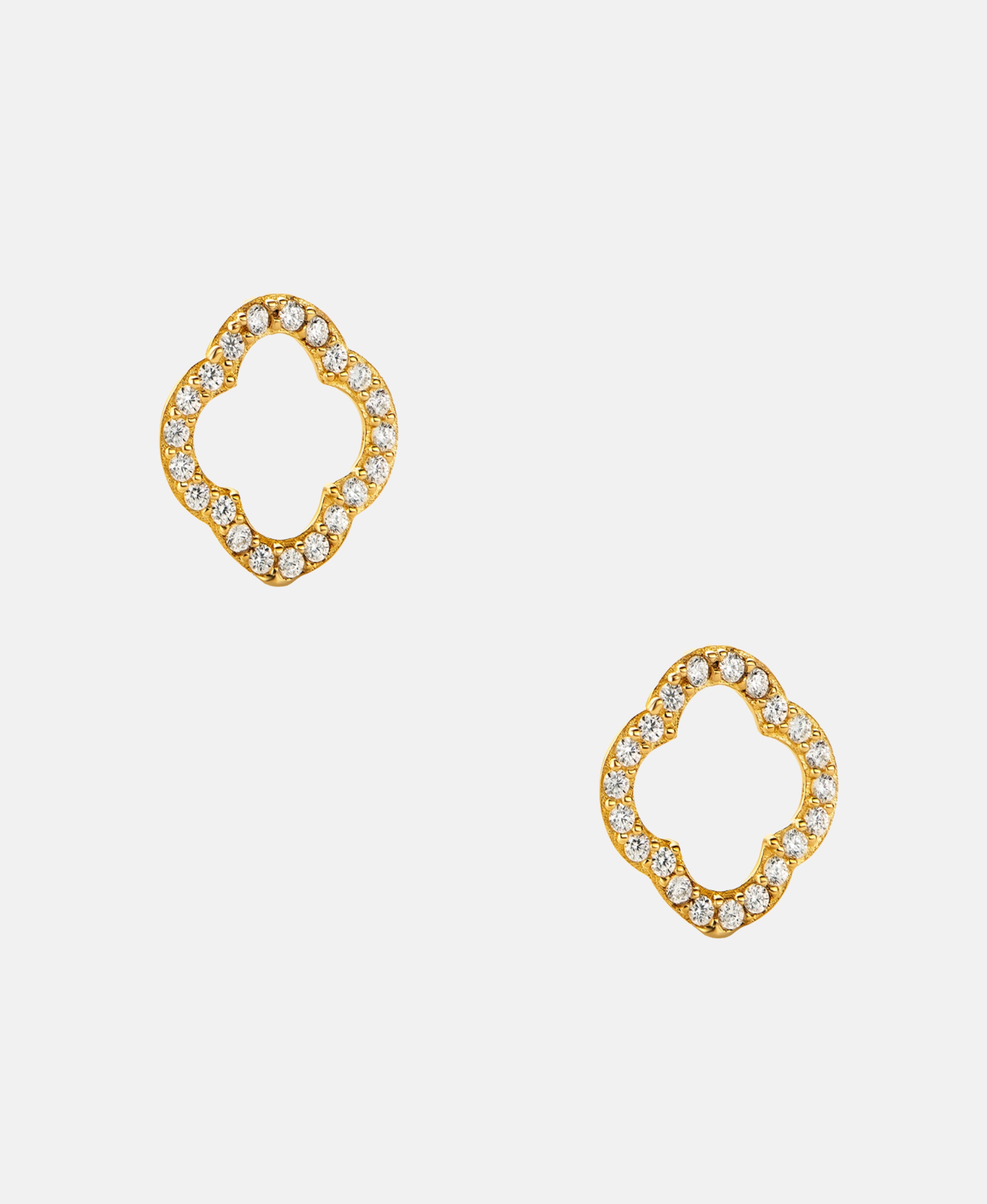 Stud earrings in 585 (14K) Yellow Gold with Cubic Zirconia