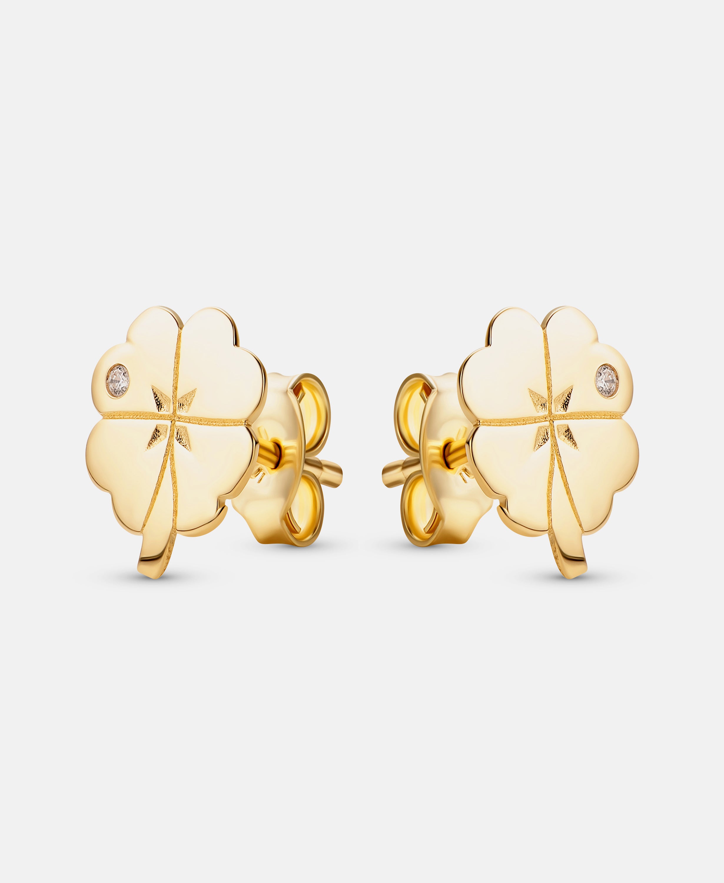 Stud earrings in 585 (14K) Yellow Gold with Cubic Zirconia