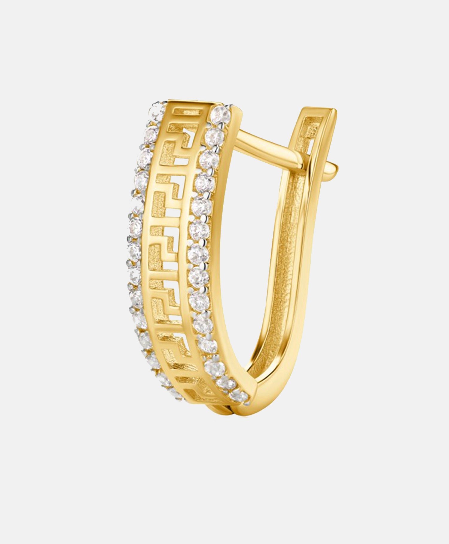 Hoop earrings in 585 (14K) Yellow Gold with Cubic Zirconia