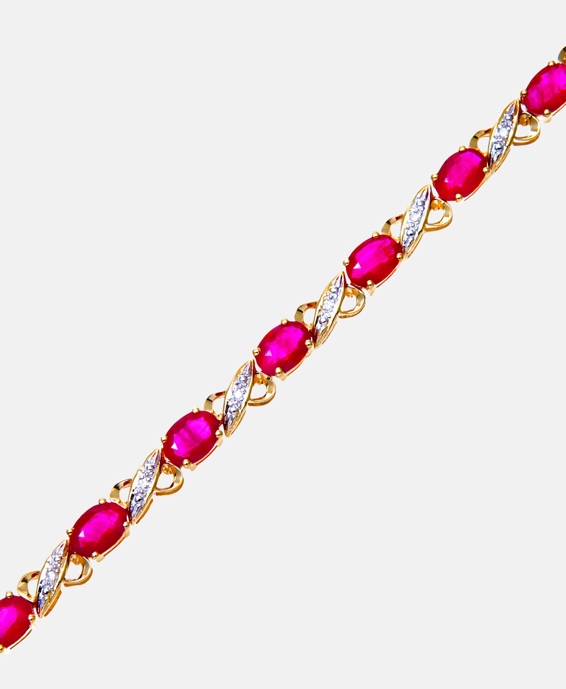 Armband aus 375 Gelbgold mit Diamant mit Rubin