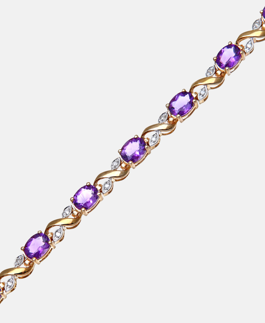 Armband aus 375 Gelbgold mit Diamant mit Amethyst