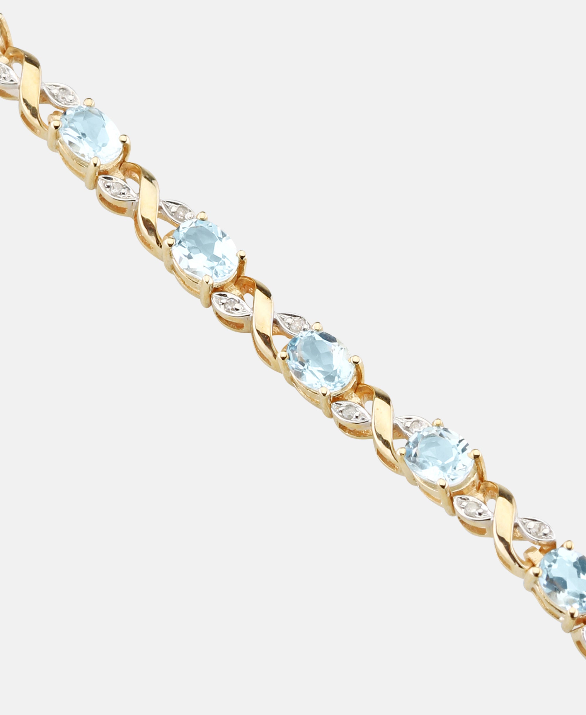 Armband aus 375 Gelbgold mit Diamant mit Topas