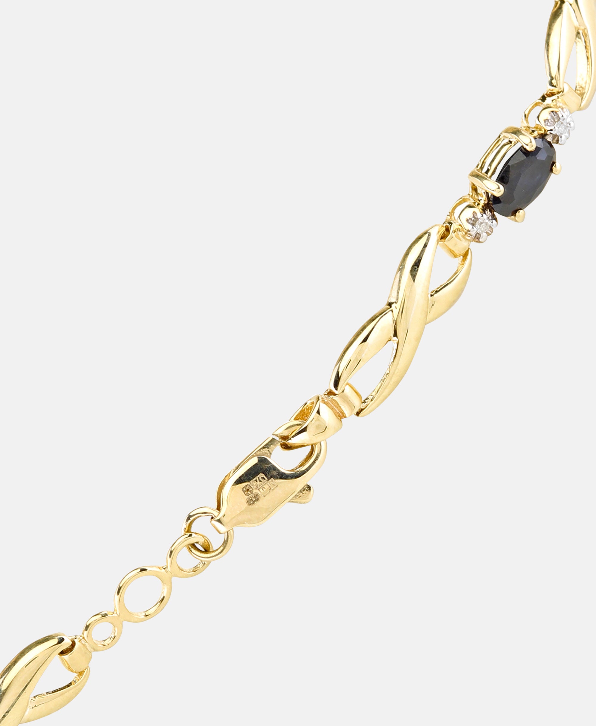 Armband aus 375 Gelbgold mit Diamant mit Saphir