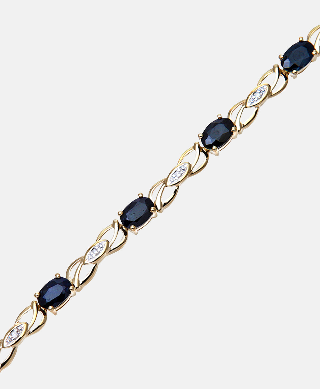 Armband aus 375 Gelbgold mit Diamant mit Saphir
