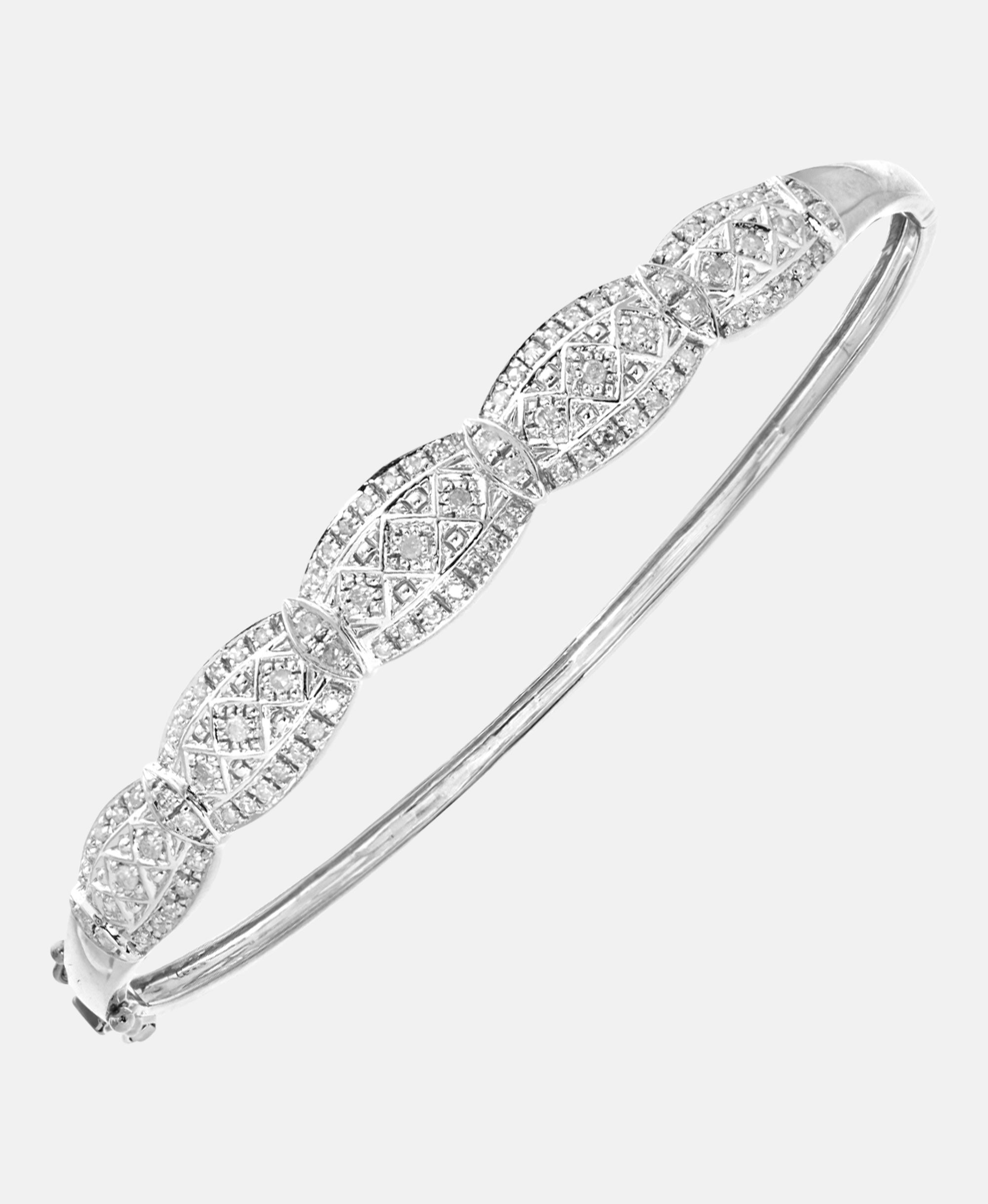 Armreif aus 375 Weißgold mit 0.50 Karat Diamant