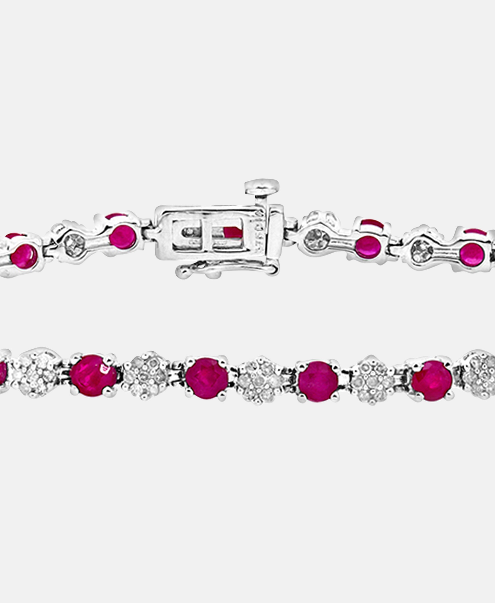 Armband aus 375 Weißgold mit 2.70 Karat Diamant mit Rubin
