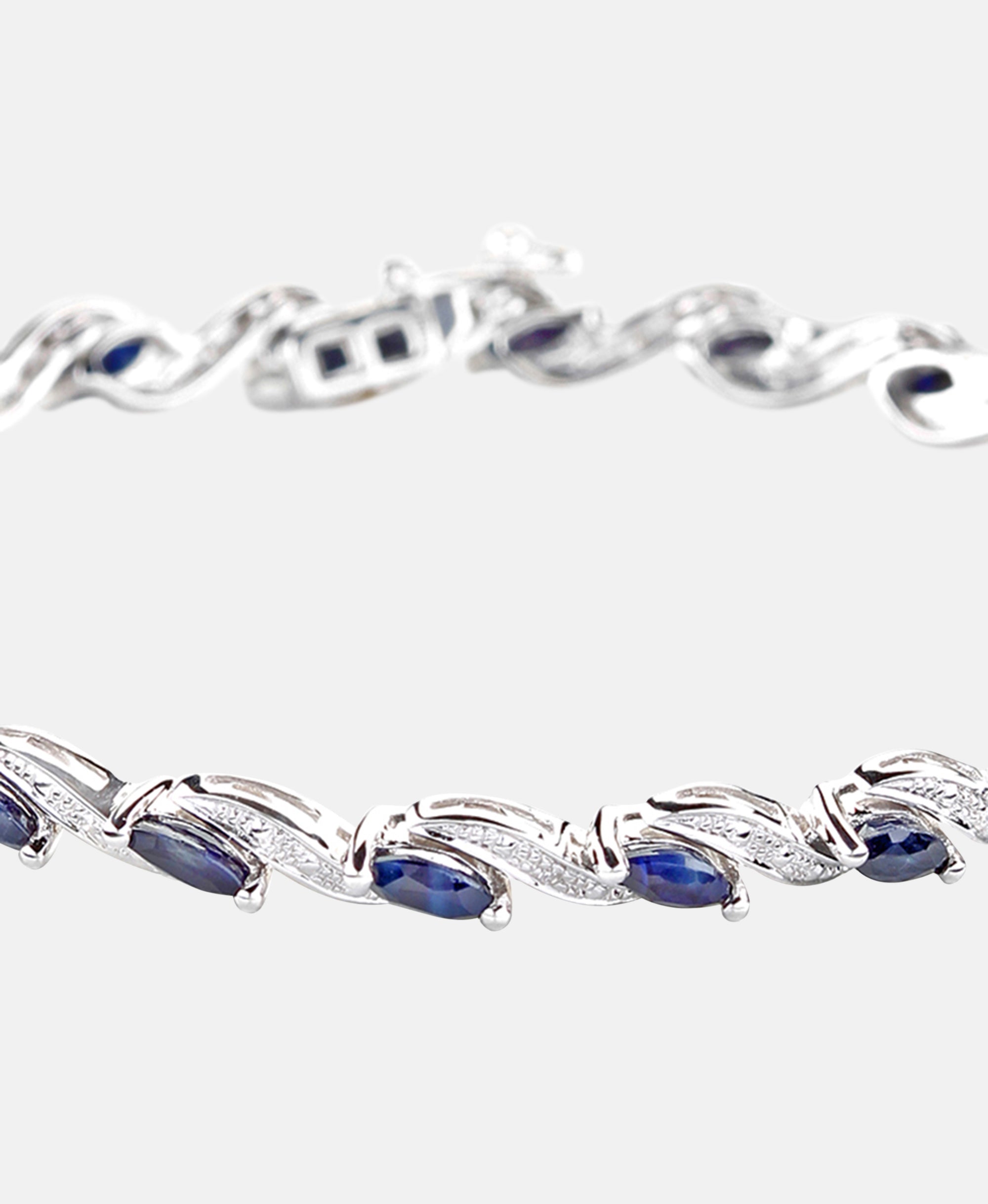 Armband aus 375 Weißgold mit Diamant mit Saphir