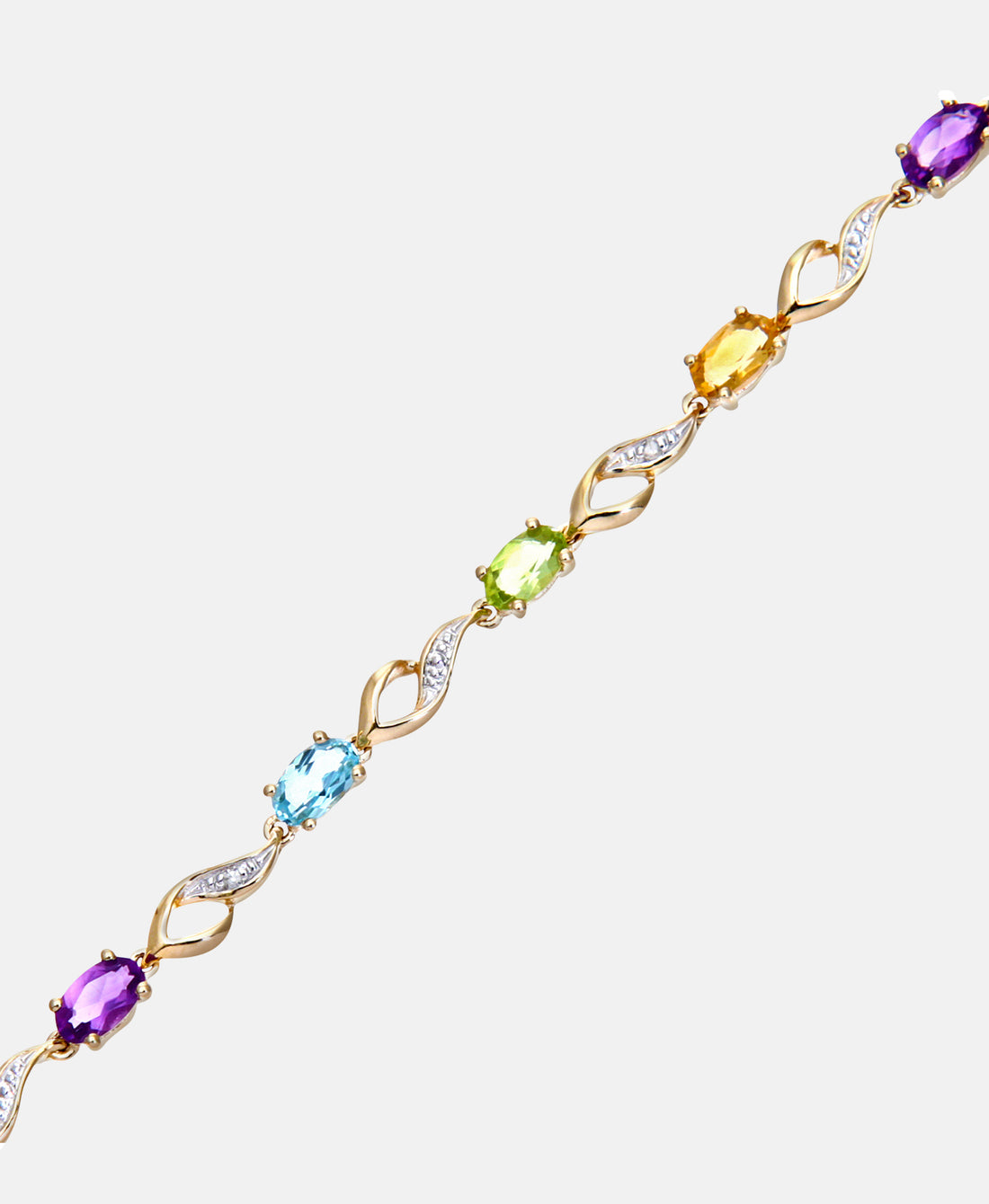 Armband aus 375 Gelbgold mit Diamant mit Amethyst