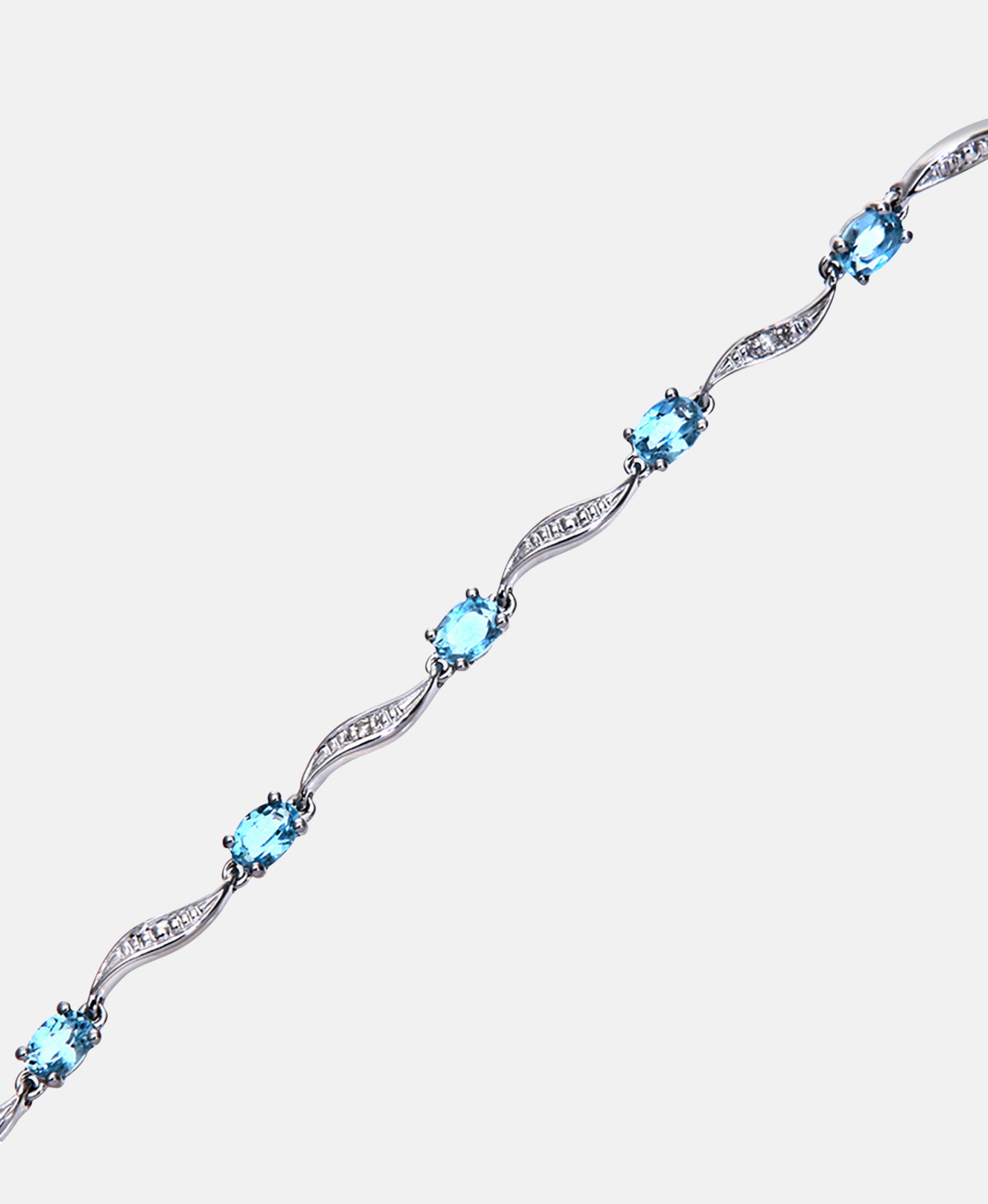Armband aus 375 Weißgold mit Diamant mit Topas