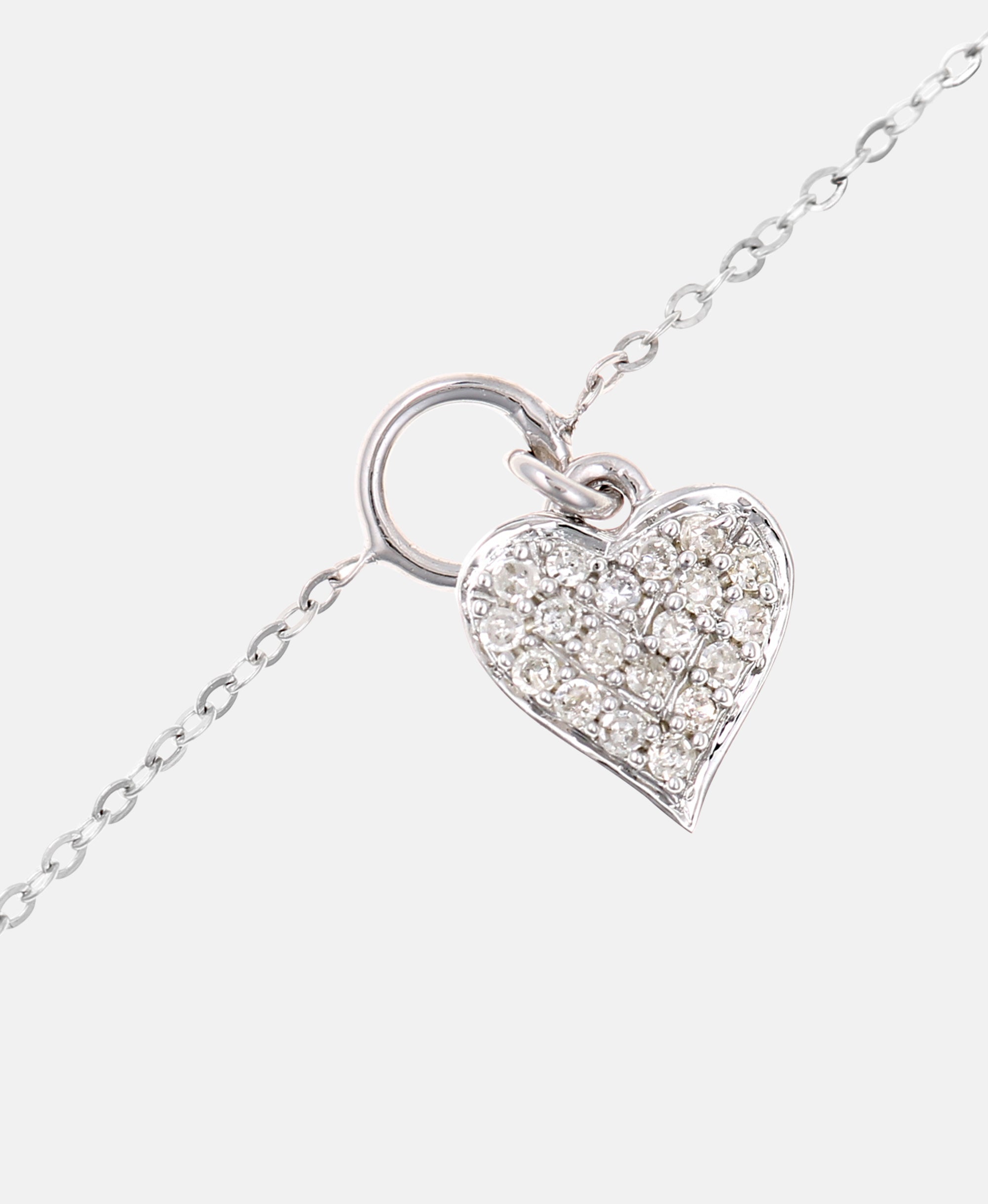 Armband aus 375 Weißgold mit Diamant Herz-Design