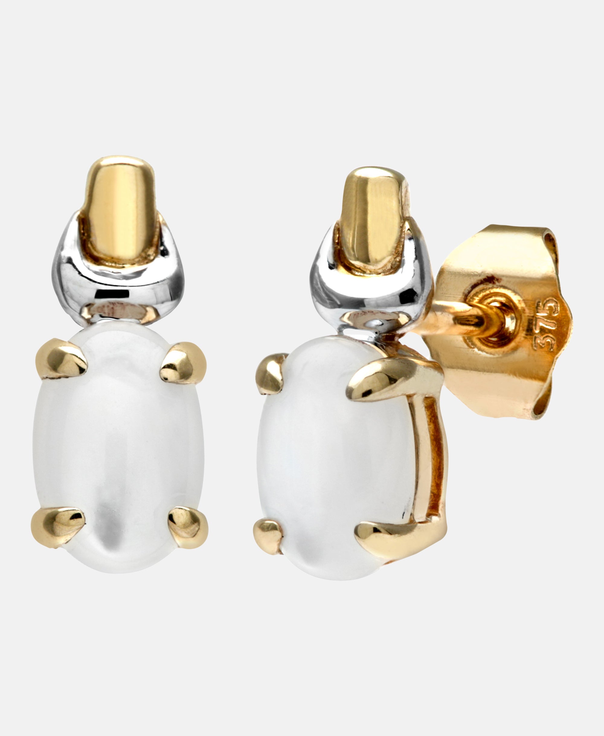 Ohrringe aus 375 Gelbgold mit Opal
