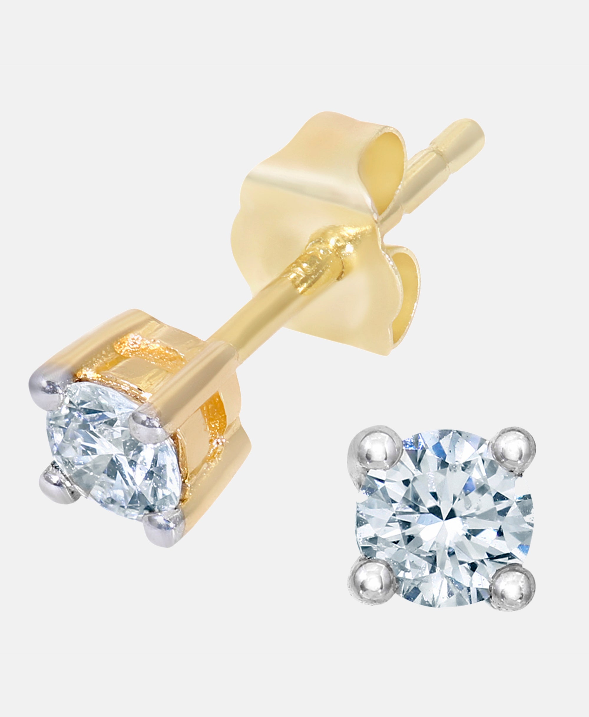 Ohrringe aus 375 Gelbgold mit Diamant