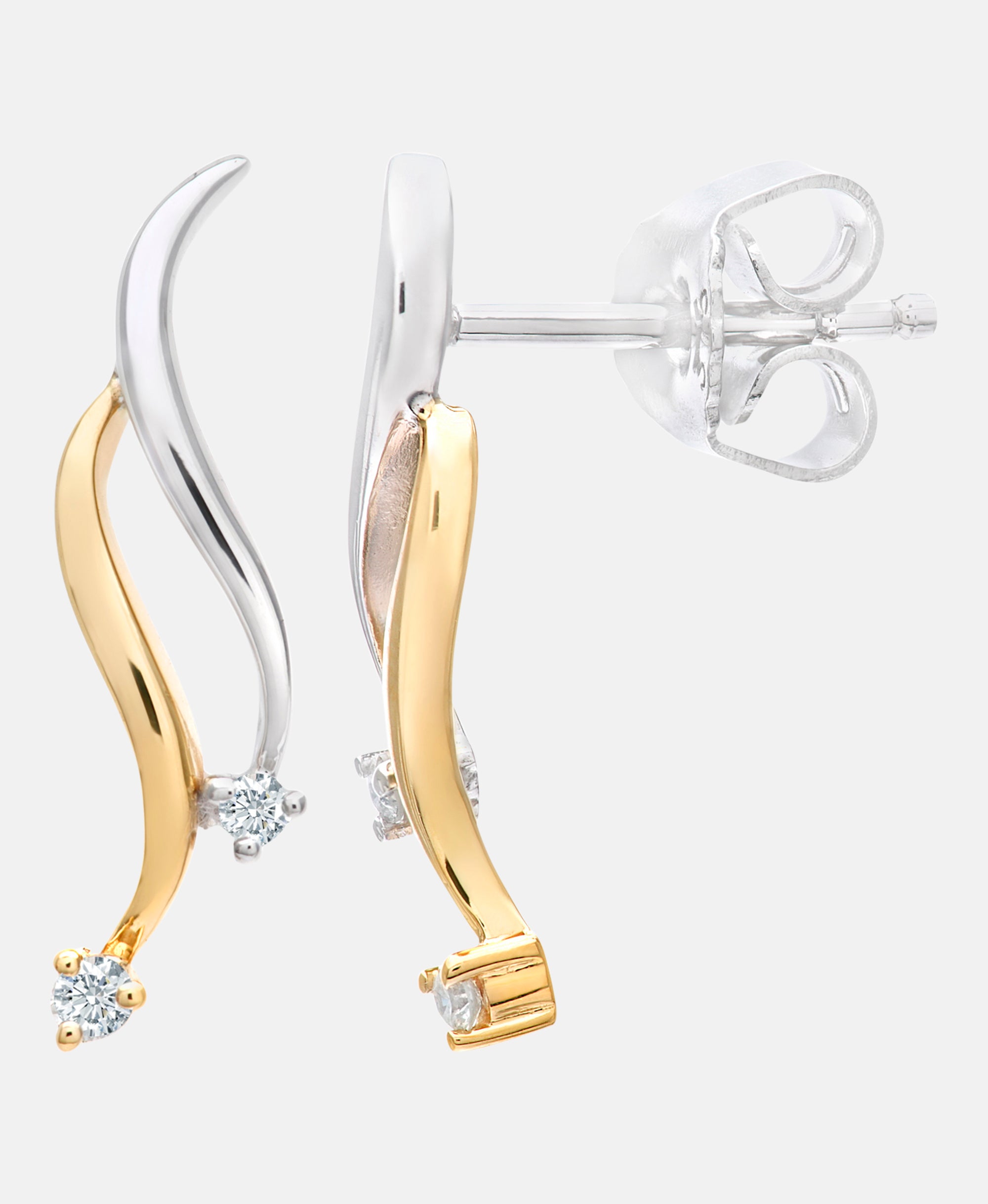 Ohrhänger aus 375 Gelbgold mit Diamant