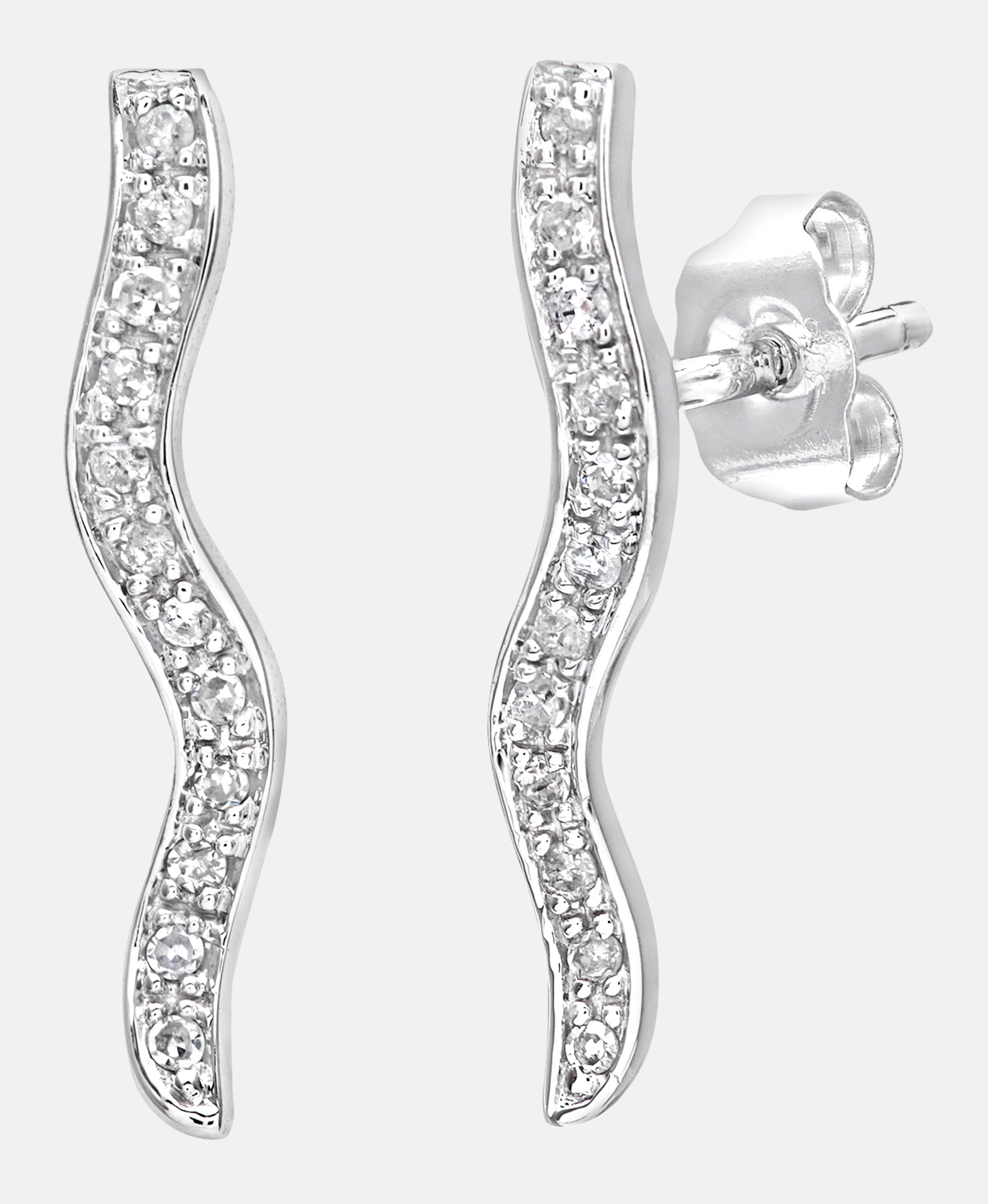 Ohrhänger aus 375 Weißgold mit Diamant