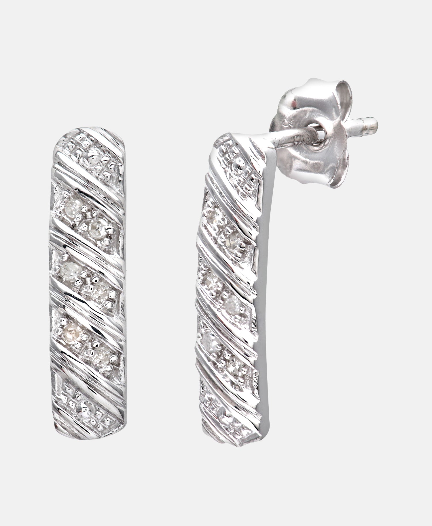 Ohrringe aus 375 Weißgold mit 0.05 Karat Diamant