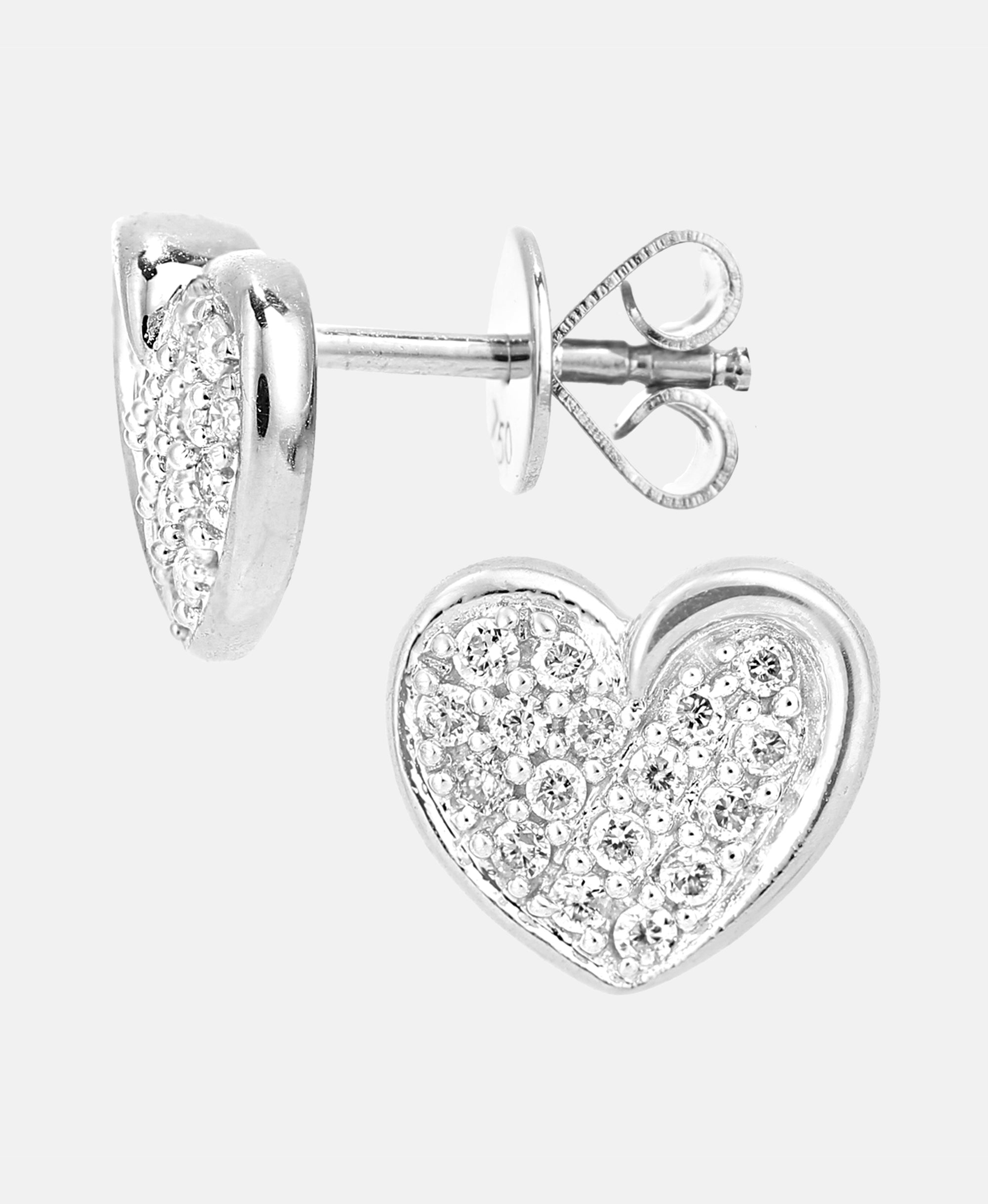 Ohrringe aus 750 Weißgold mit Diamant Herz-Design