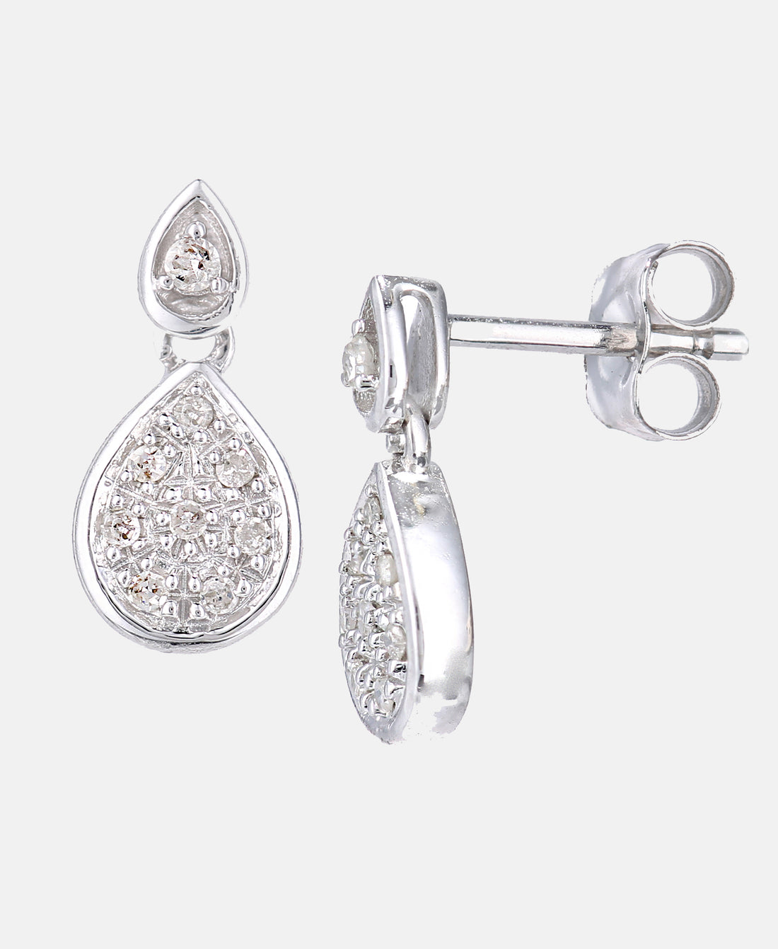 Ohrhänger aus 375 Weißgold mit Diamant