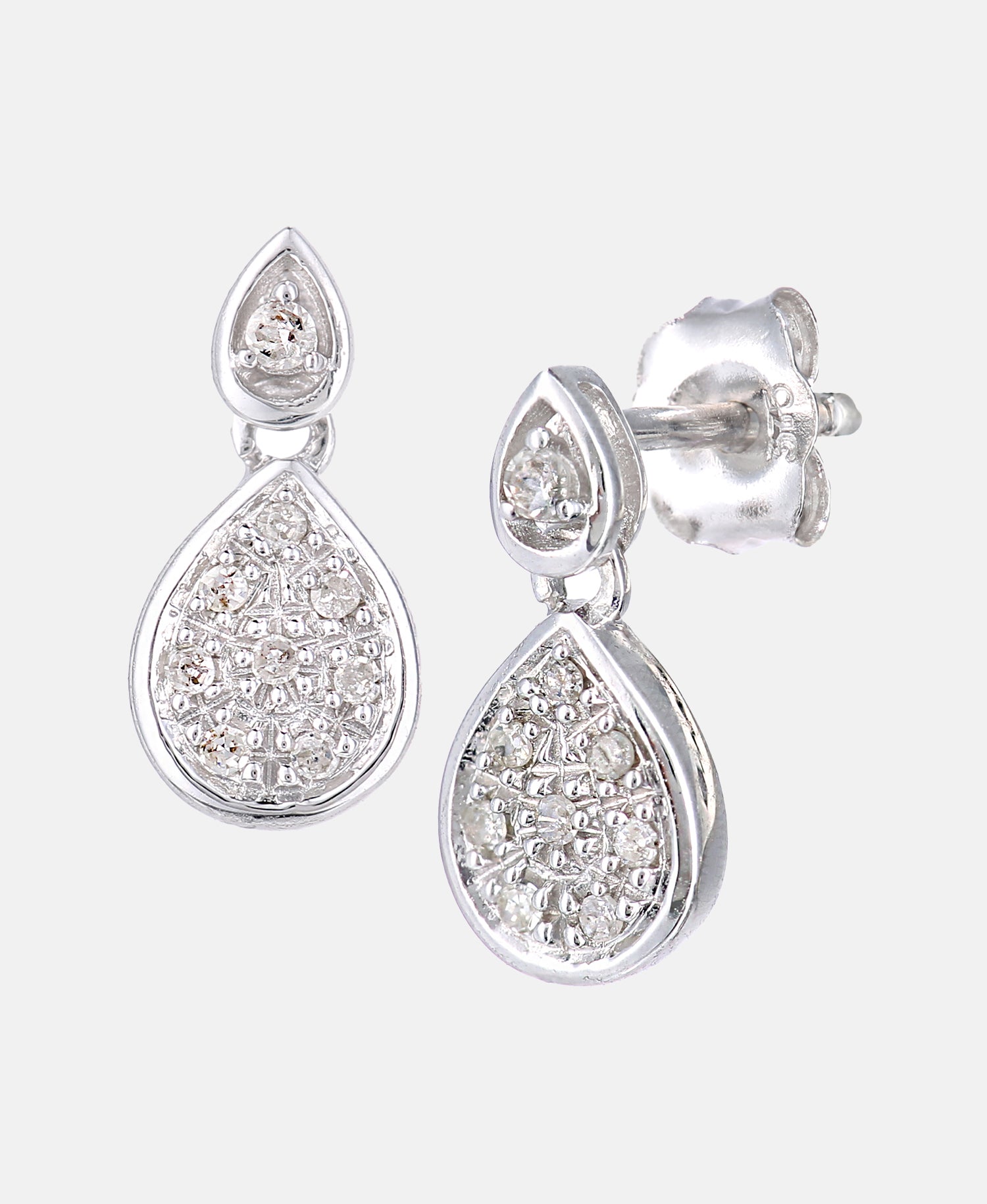 Ohrhänger aus 375 Weißgold mit Diamant