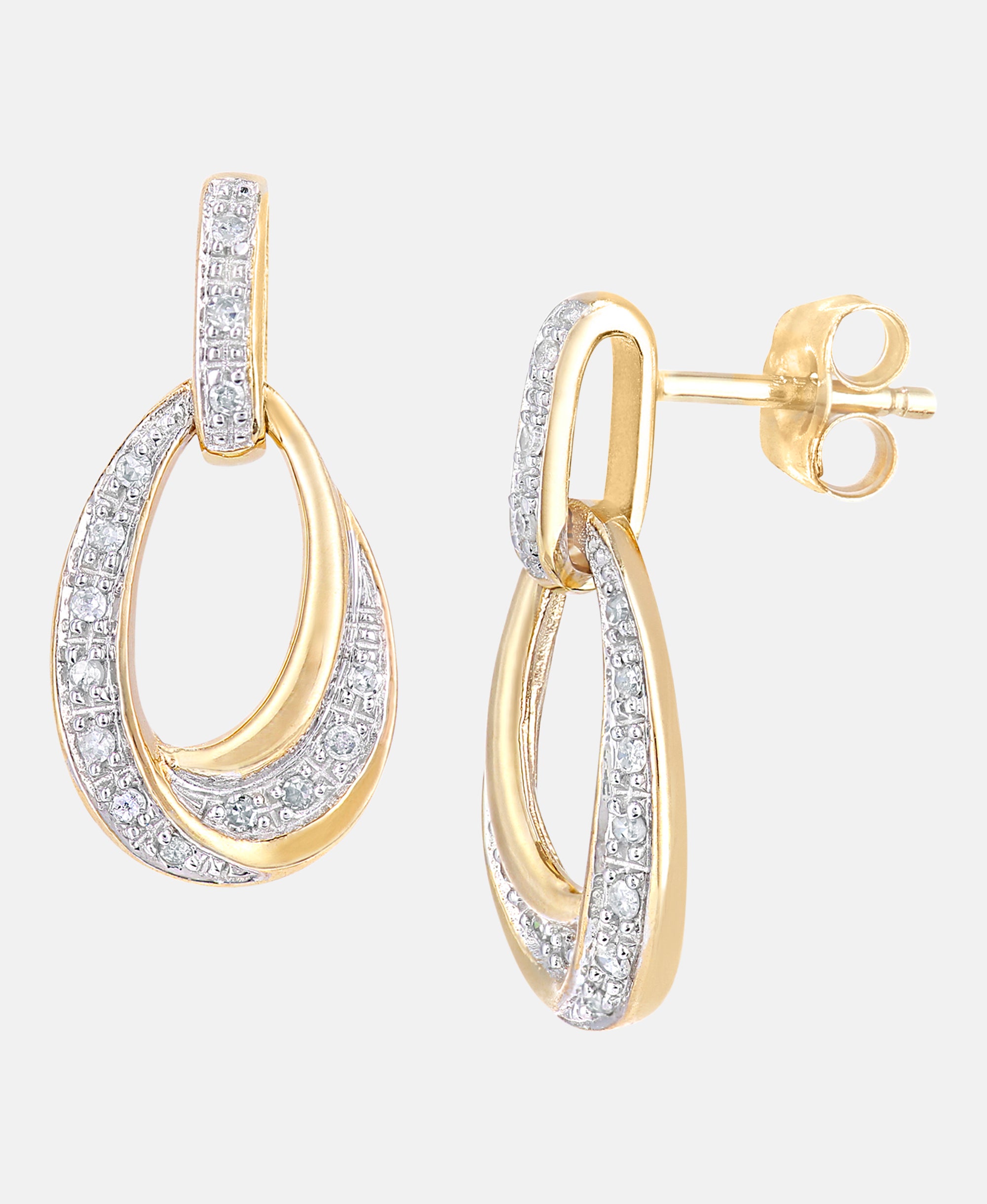 Ohrhänger aus 375 Gelbgold mit Diamant