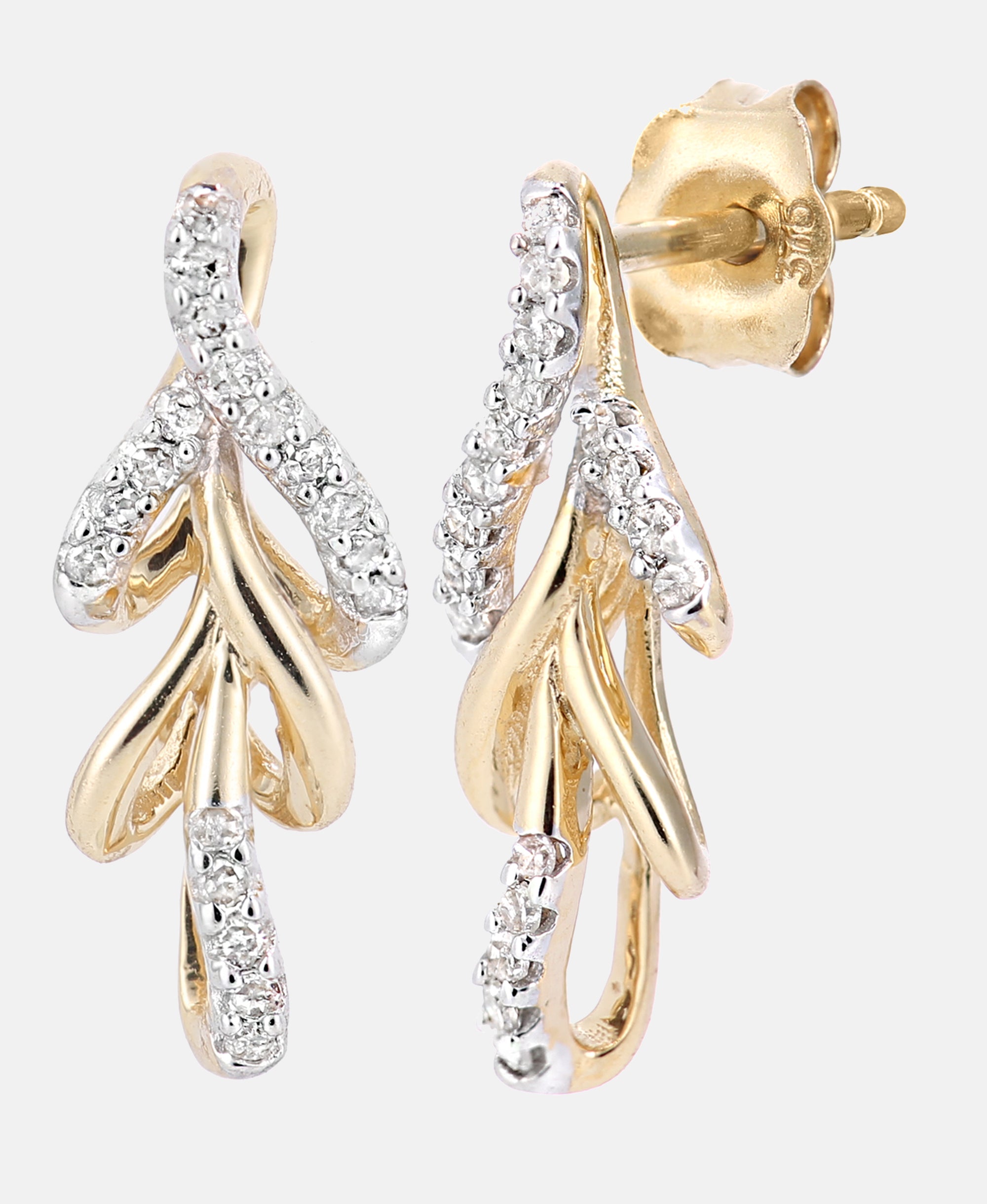 Ohrringe aus 375 Gelbgold mit Diamant
