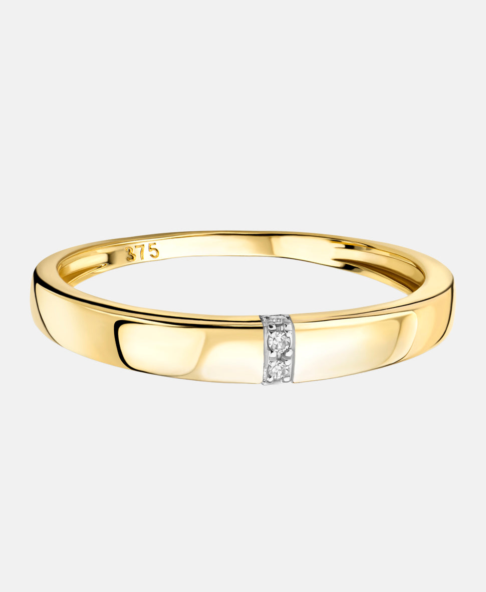 Ring aus 375 Gelbgold mit Diamant