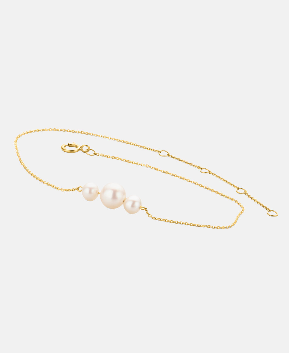 Armband aus 585 Gelbgold mit Perle