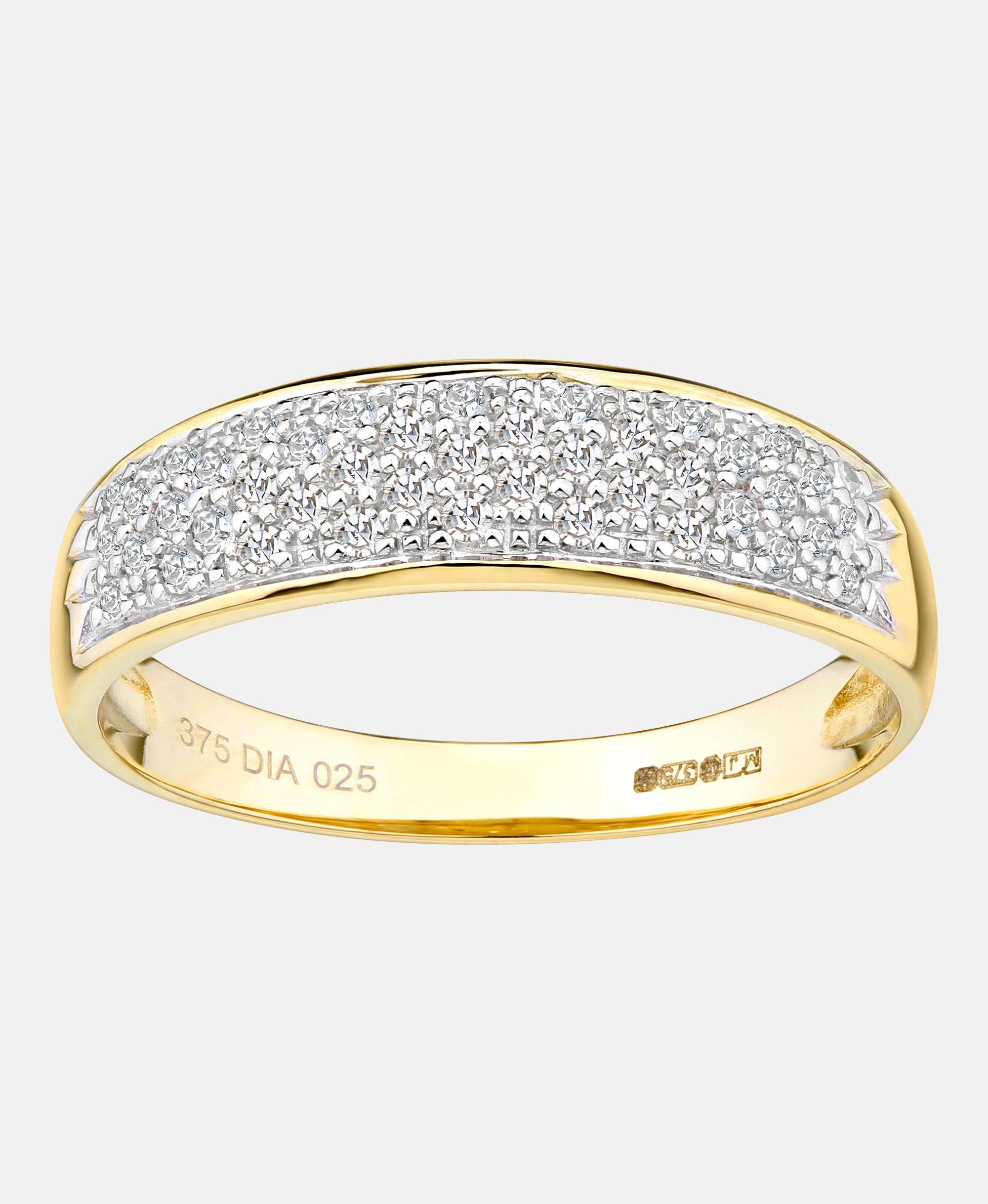 Eternity-Ring aus 375 Gelbgold mit 0.25 Karat Diamant