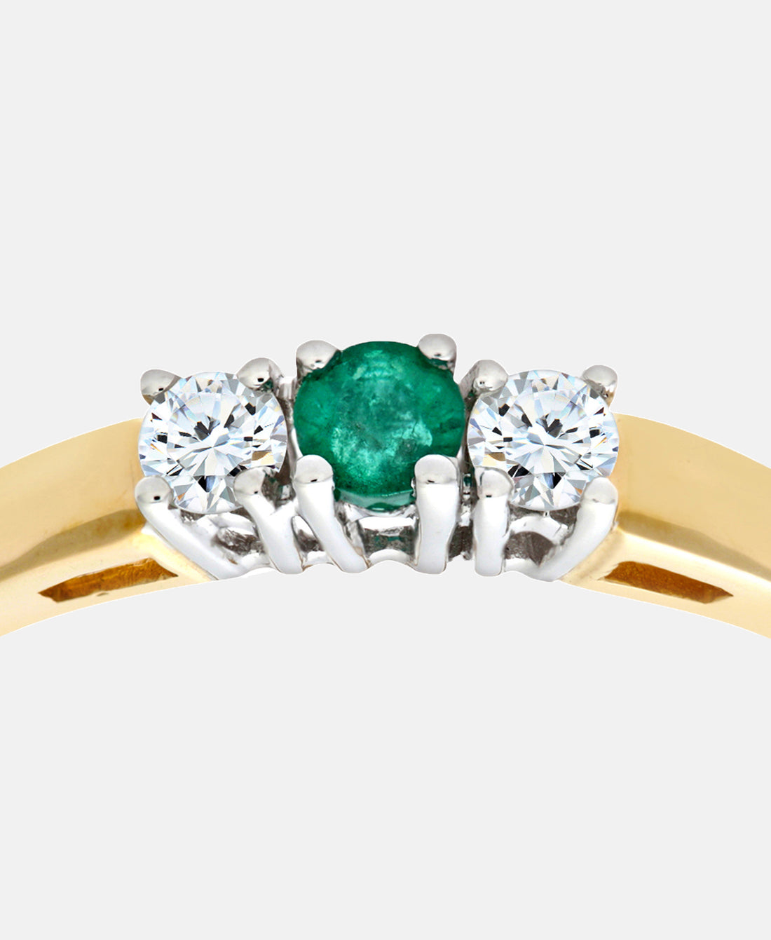 Ring aus 375 Gelbgold mit Diamant mit Smaragd